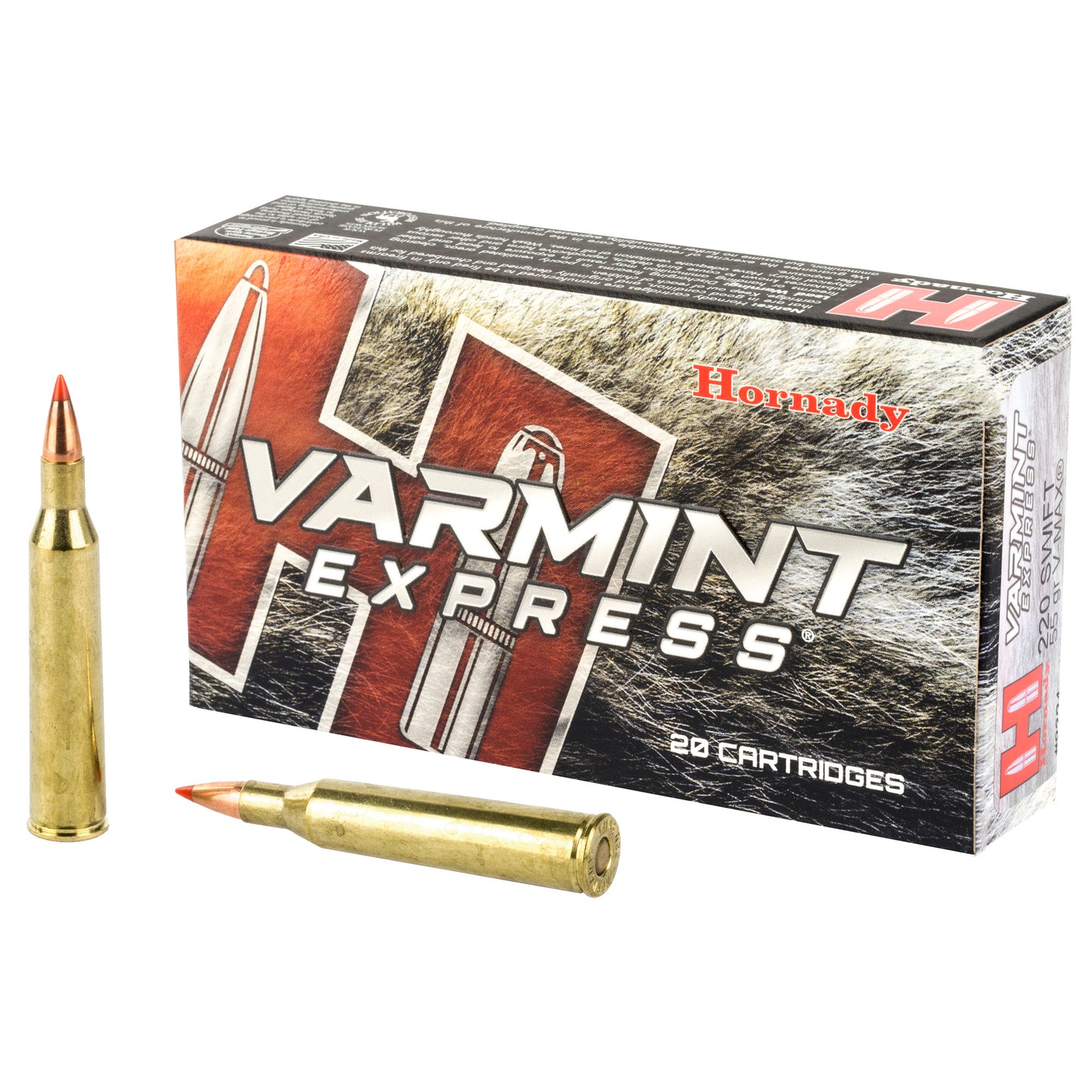 Hornady Varmint Express 220 Swift 55-Grain V-Max Ammo - Pack of 20 Cartridges