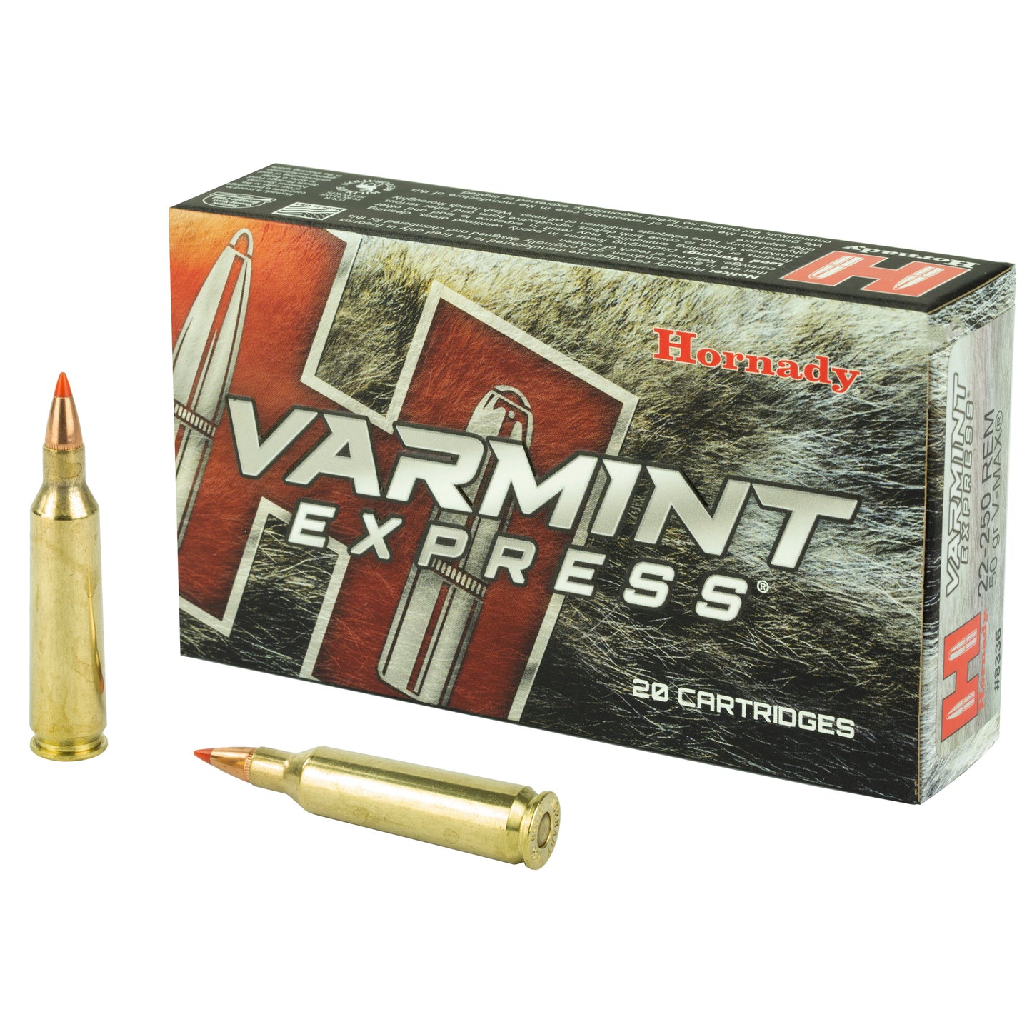 Hornady Varmint Express 22-250 Remington 50-Grain V-Max Ammunition (20 Rounds)