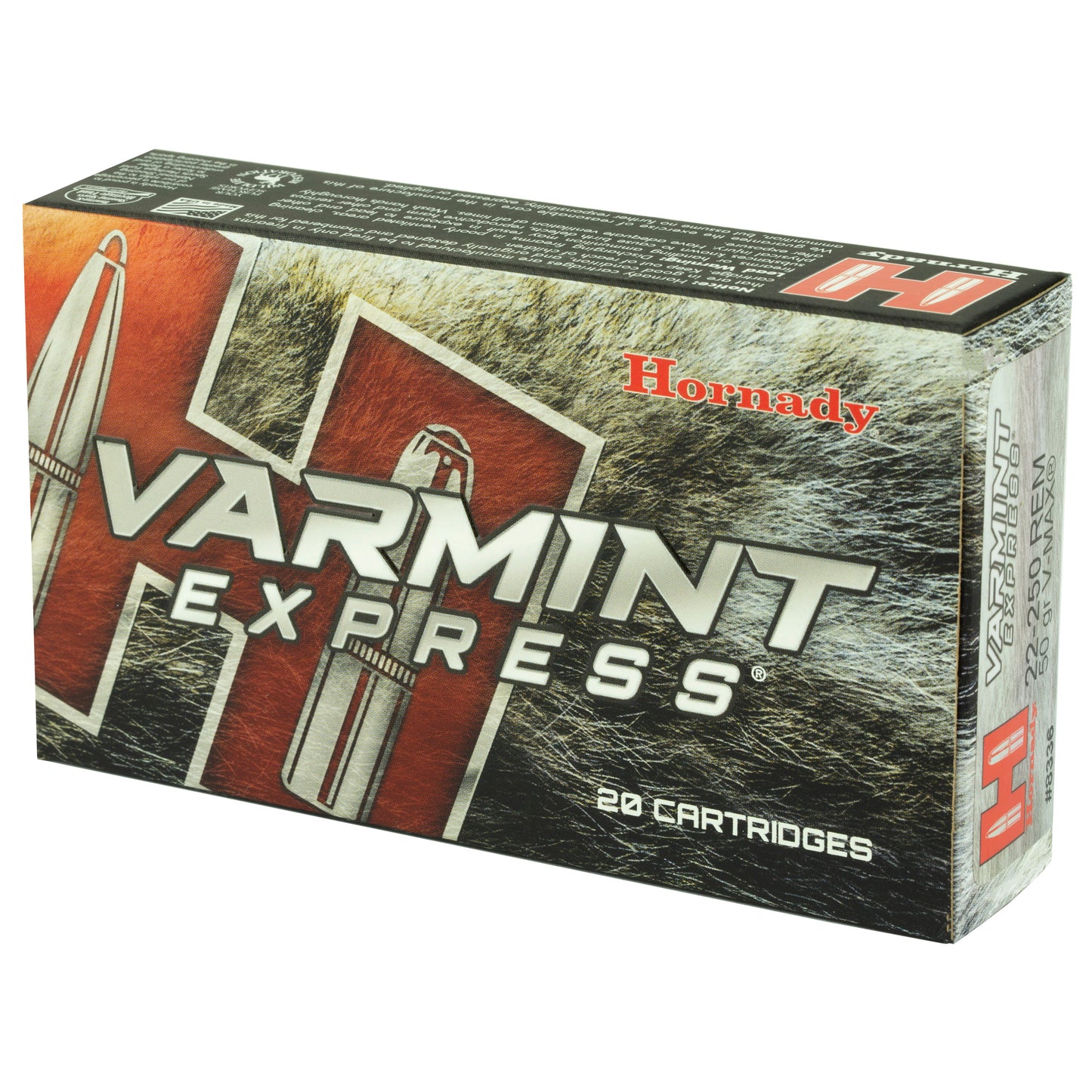 Hornady Varmint Express 22-250 Remington 50-Grain V-Max Ammunition (20 Rounds)