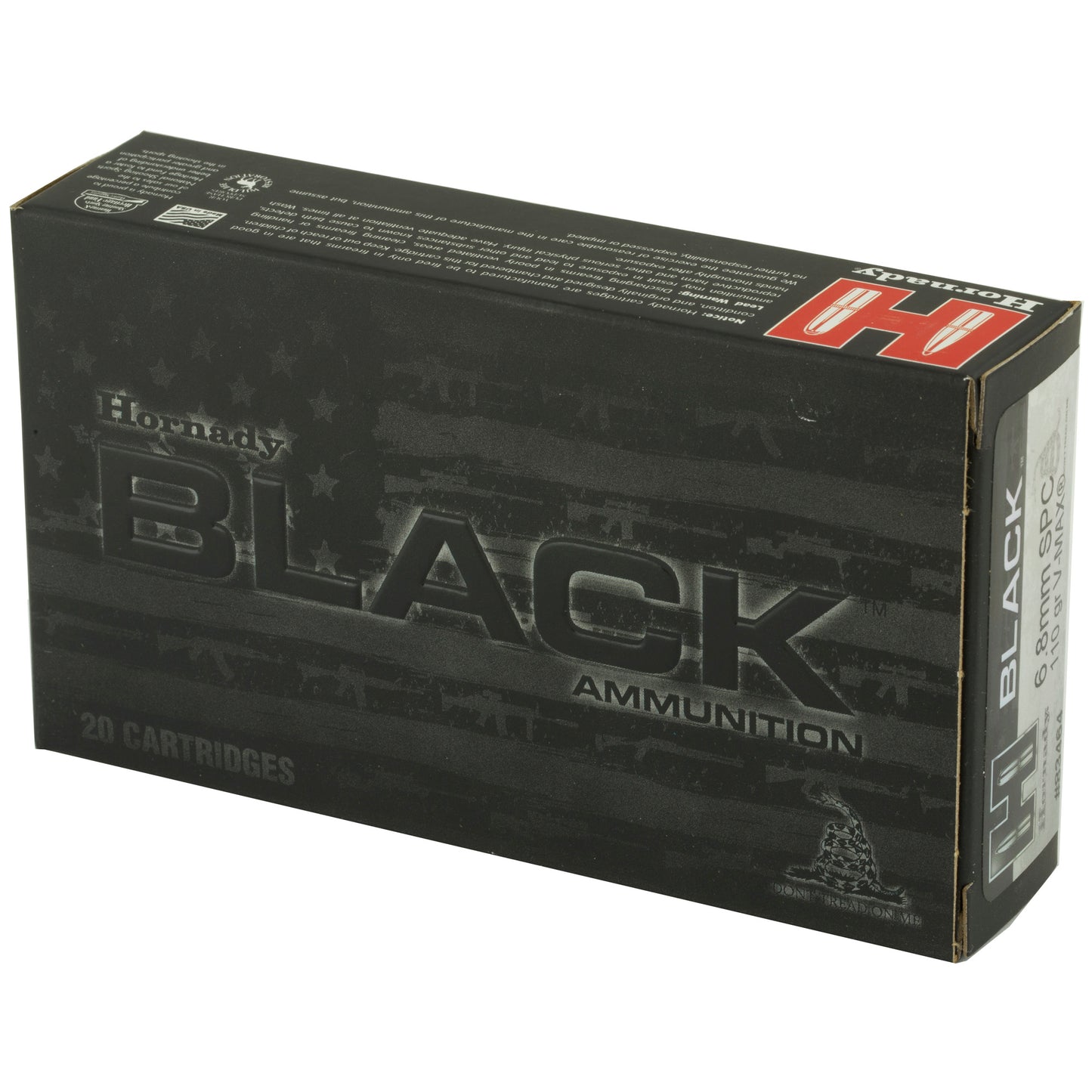 Hornady BLACK 6.8 SPC 110 Grain V-Max Ammunition - 20 Rounds per Box
