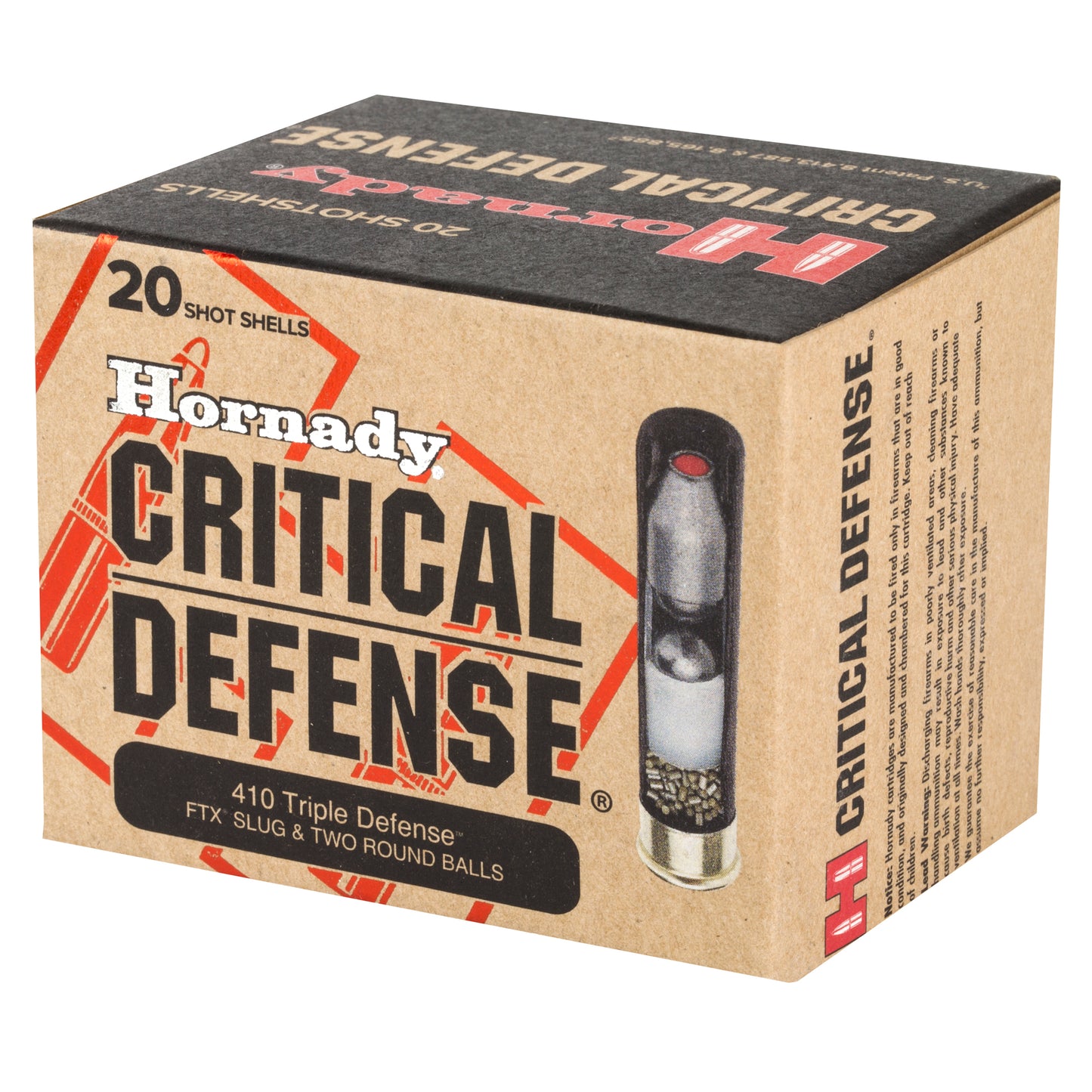 Hornady Critical Defense 410 Gauge 2.5-Inch Slug Ammo - 20 Rounds