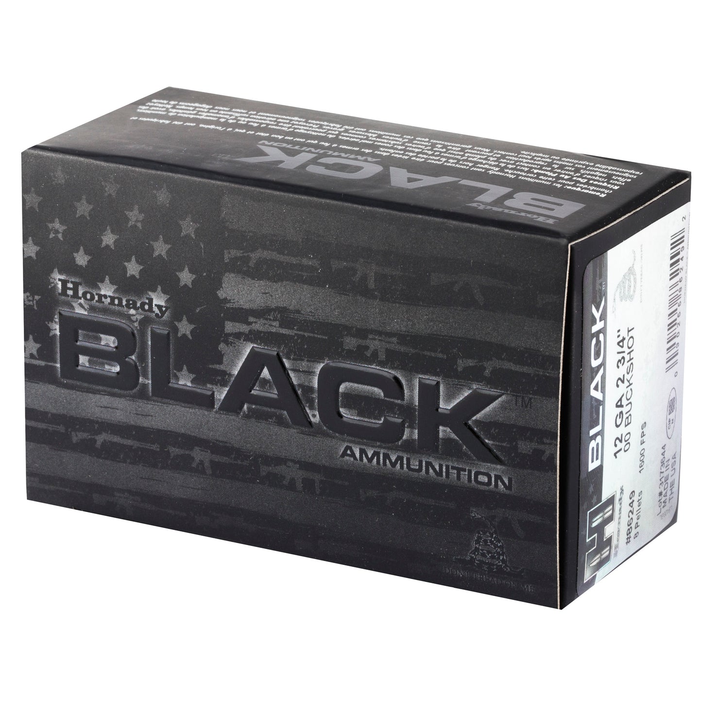 Hornady BLACK 12 Gauge 2.75-inch 00 Buckshot Ammunition * Reliable Performance for Home Defense and Hunting