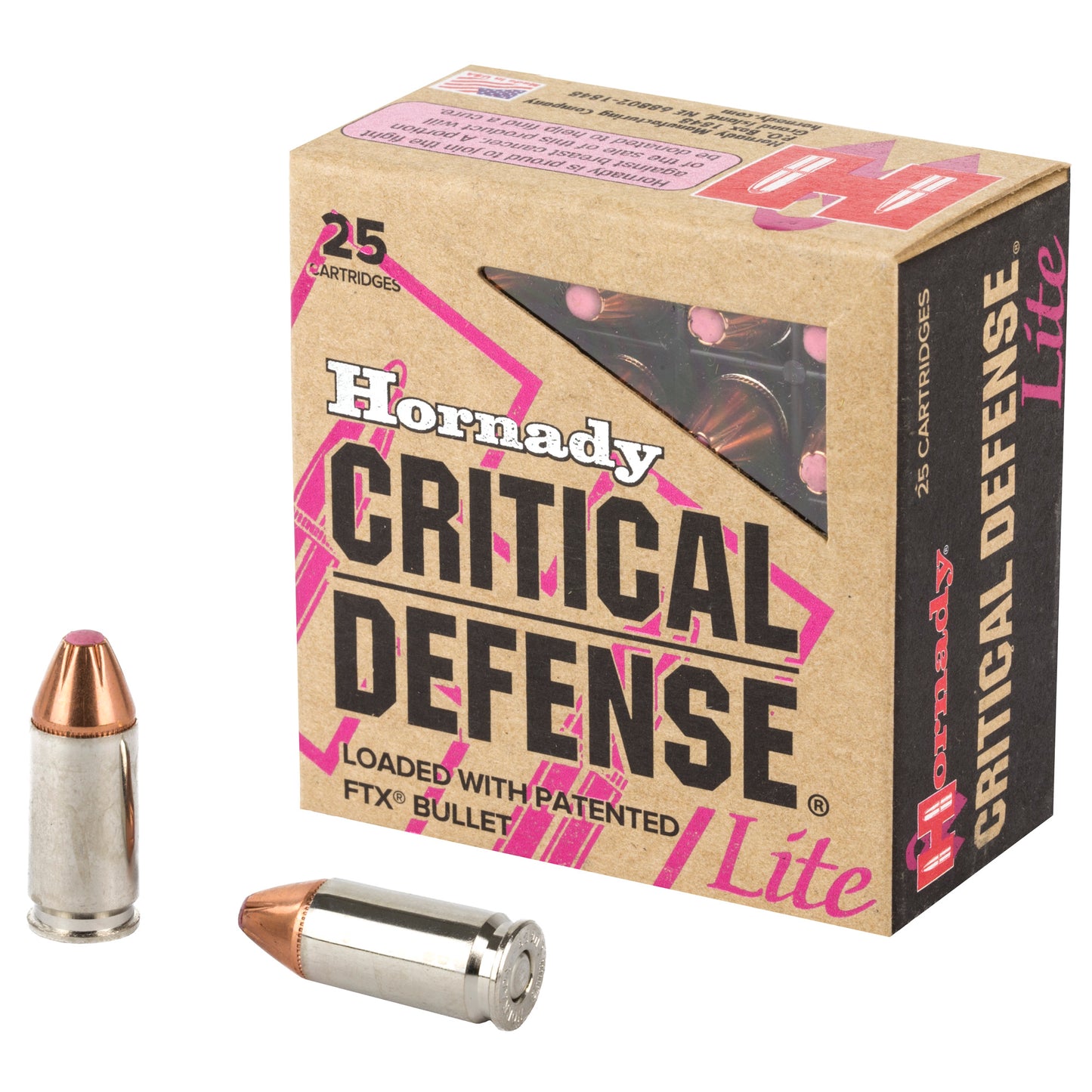 Hornady Critical Defense Lite 9mm 100-Grain FlexTip Ammunition * Lightweight Personal Protection