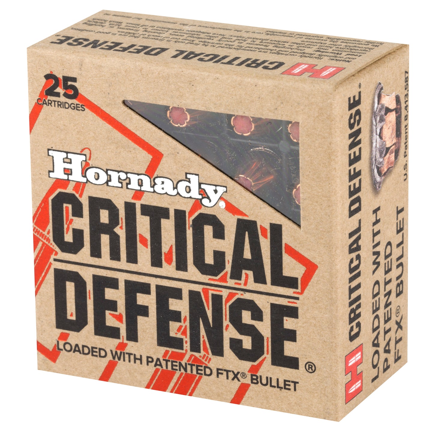 Hornady Critical Defense 9mm 115 Grain FlexTip Personal Protection Ammunition, 25 Rounds per Box