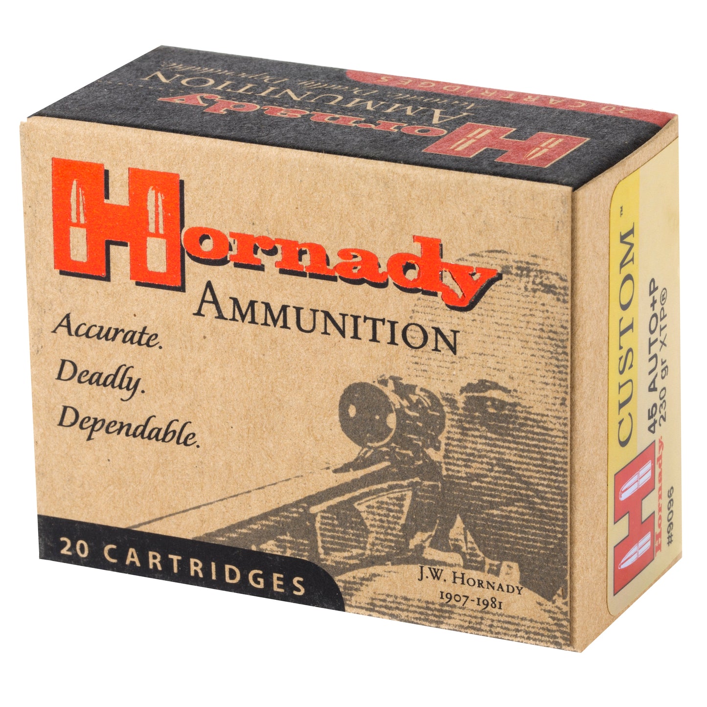 Hornady Custom 45 ACP +P 230-Grain XTP Pistol Ammo - 20-Round Box