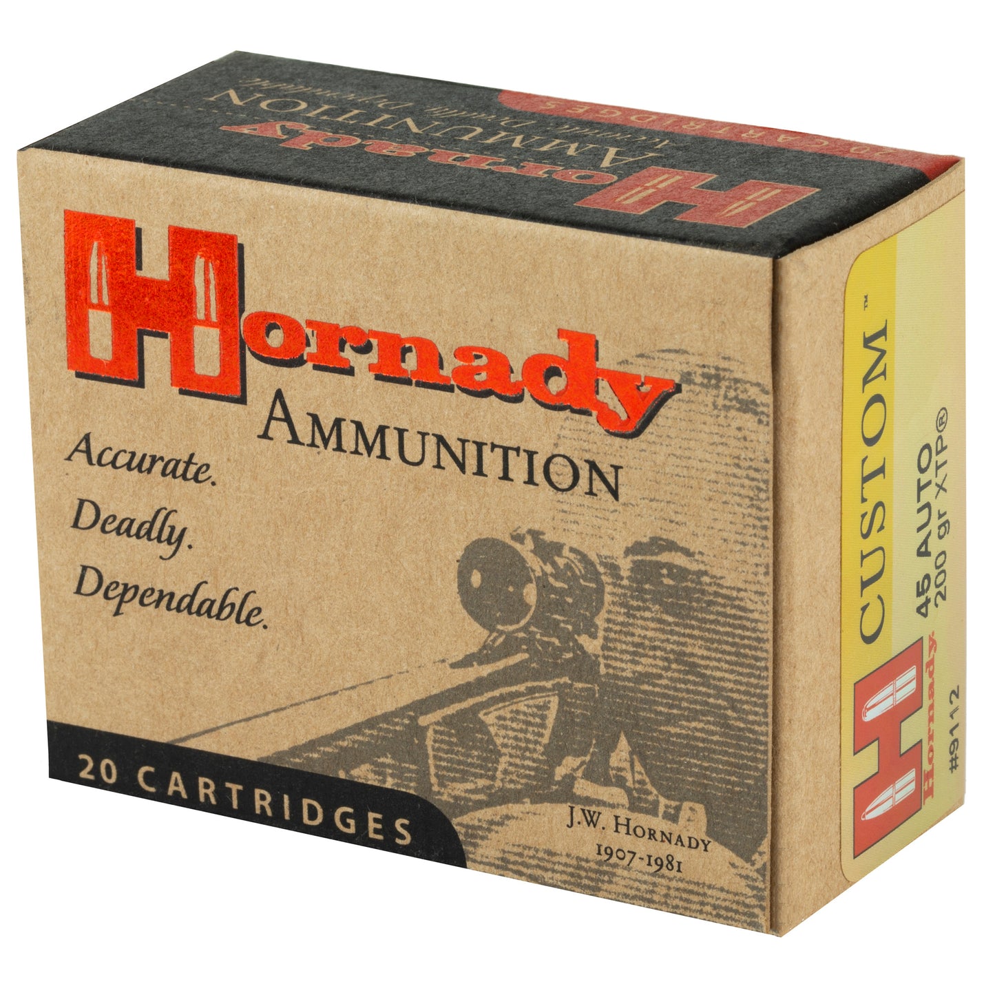 Hornady Custom 45 ACP 200-Grain XTP Handgun Ammo * High Accuracy and Maximum Power