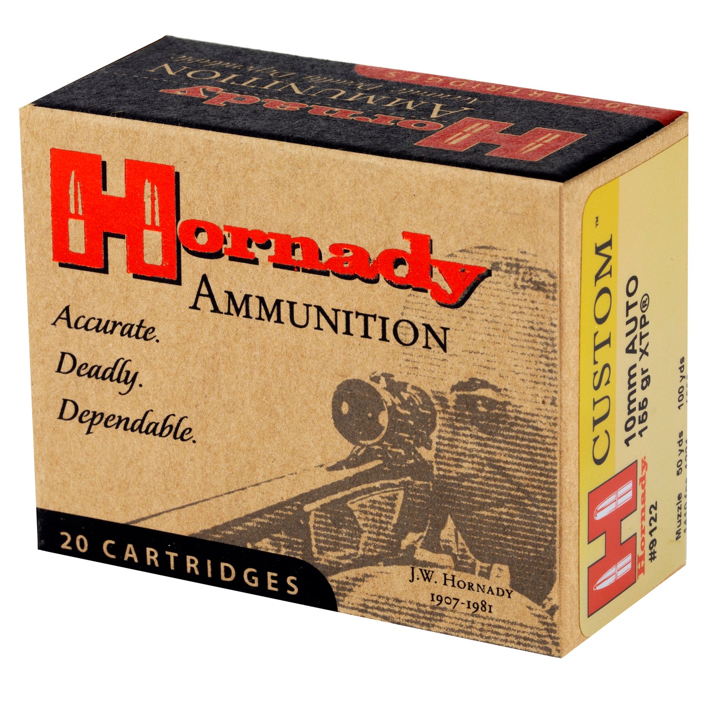Hornady Custom 10mm 155 Grain XTP Pistol Ammunition - 20 Rounds Per Box