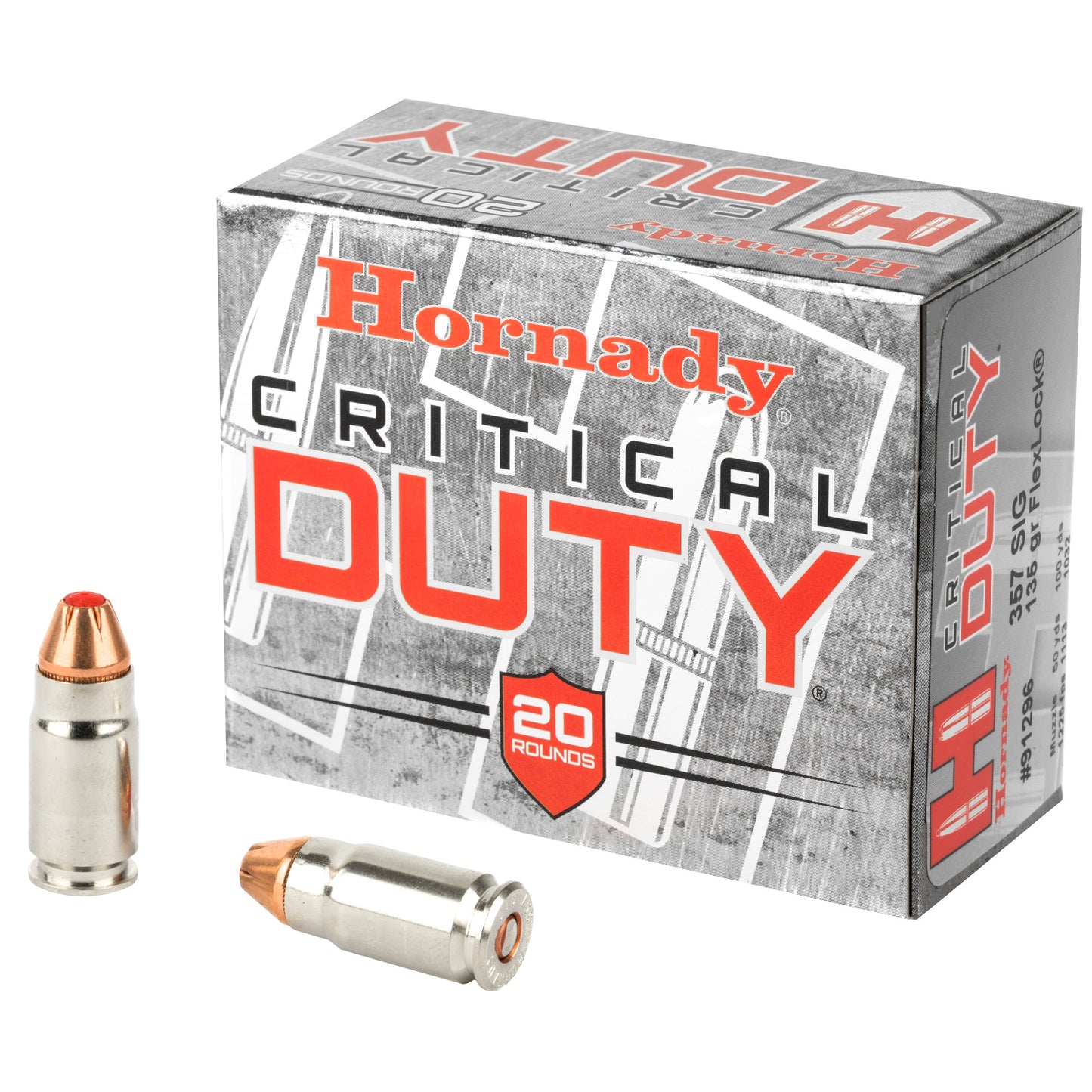 Hornady Critical Duty 357 Sig 135-Grain FlexLock Duty Ammunition - 20 Rounds per Box