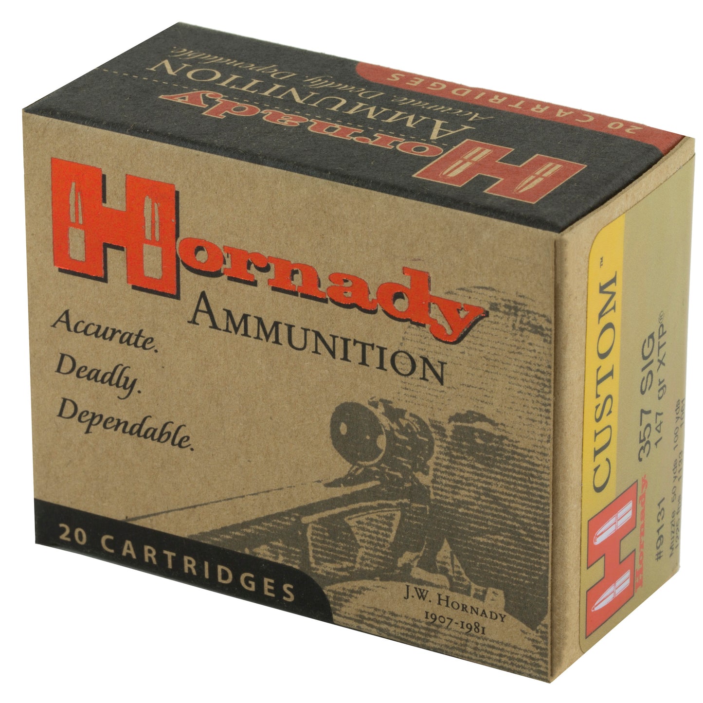 Hornady Custom 357 Sig 147 Grain XTP Pistol Ammunition - 20 Rounds