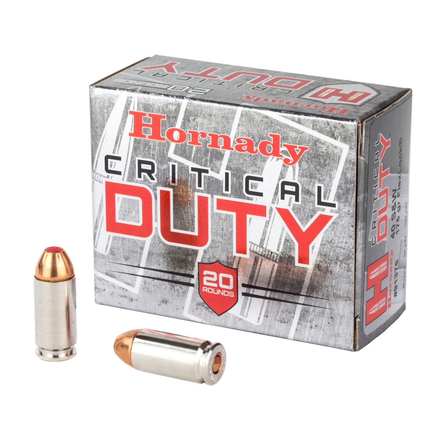 Hornady Critical Duty 40 S&W 175-Grain FlexLock Duty Ammunition - Full-Size Handgun Self-Defense