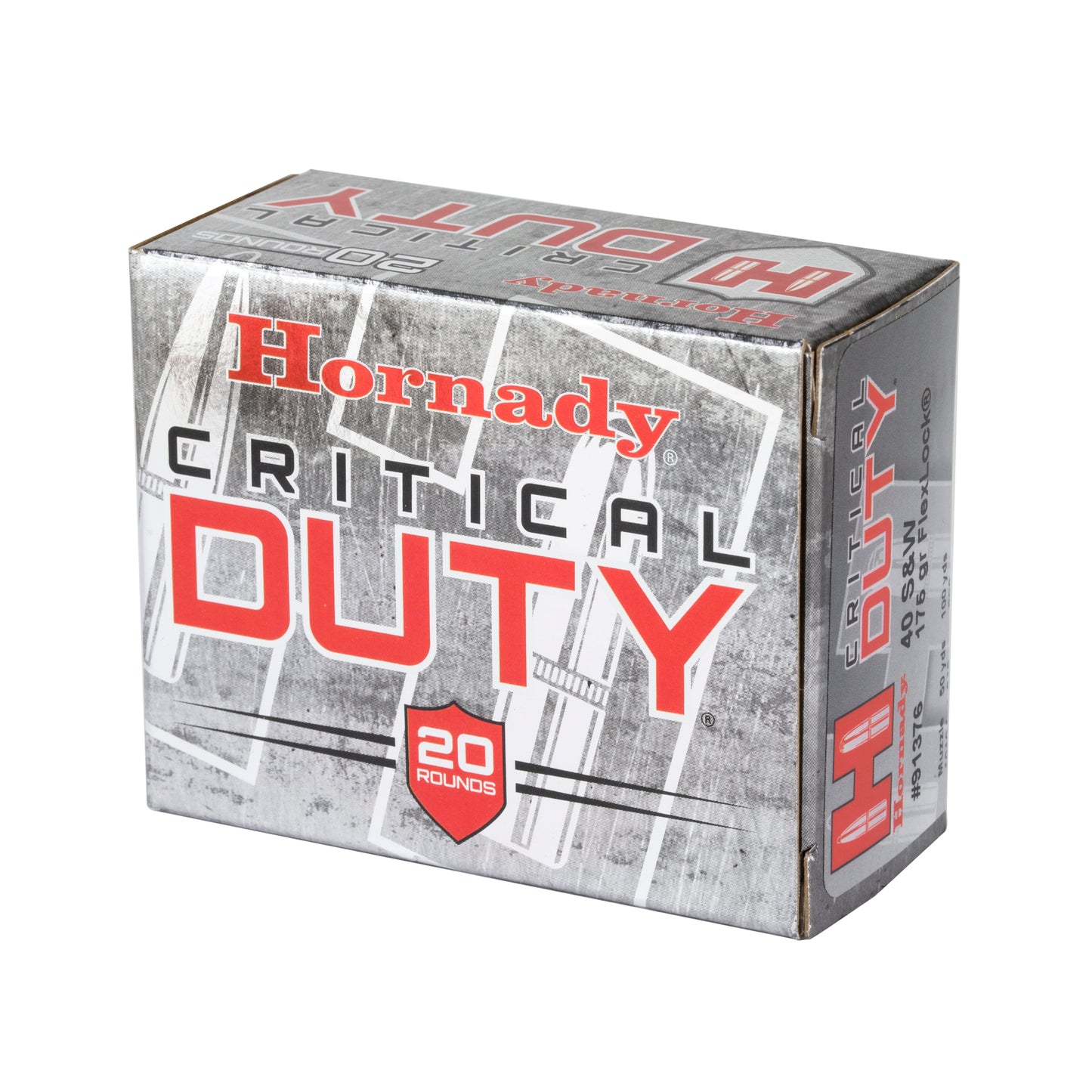 Hornady Critical Duty 40 S&W 175-Grain FlexLock Duty Ammunition - Full-Size Handgun Self-Defense