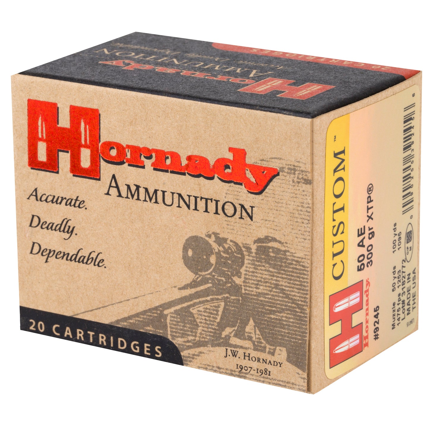 Hornady Custom 50 Action Express 300-Grain XTP Pistol Ammunition, 20 Rounds per Box