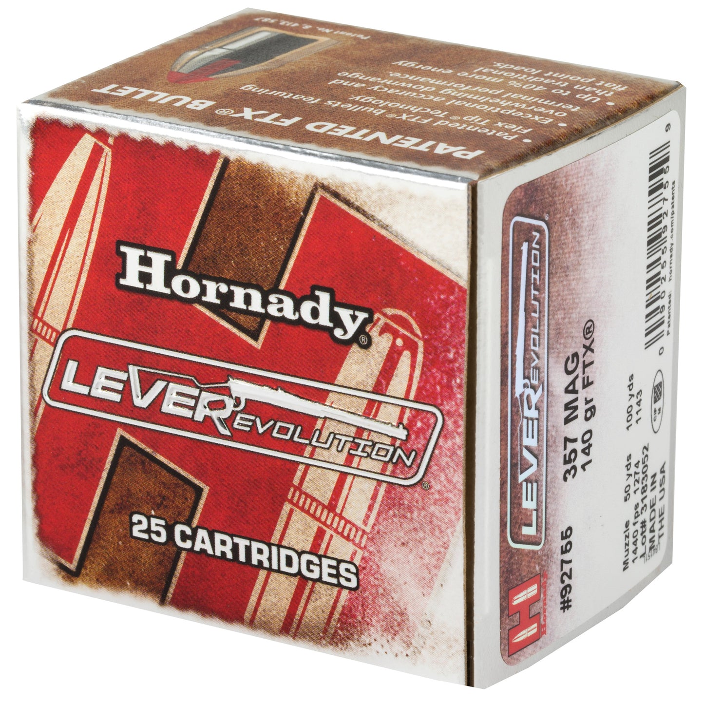 Hornady LeverEvolution 357 Magnum 140-Grain FlexTip Ammo - 25 Rounds