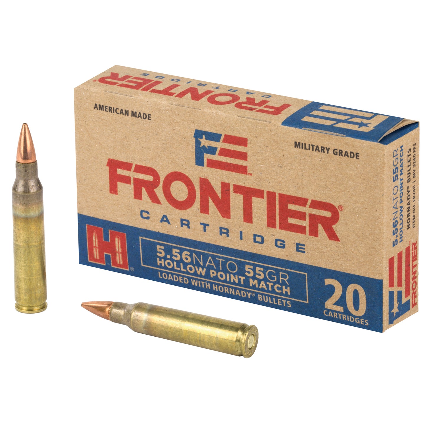 Frontier Cartridge 556 NATO 55-Grain Hollow Point Ammunition - Lake City Model, 20 Rounds per Box
