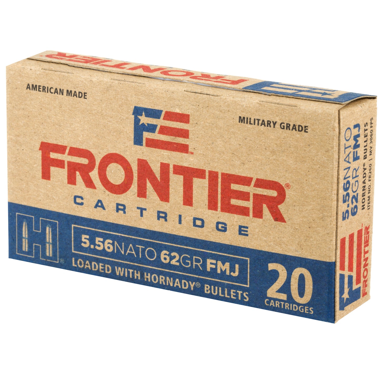 Frontier Cartridge Lake City 556 NATO 62 Grain FMJ Ammunition (20 Round Box)