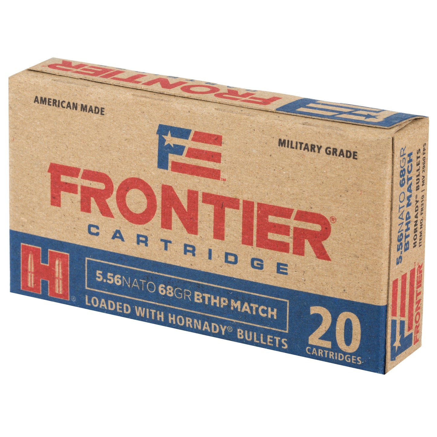 Frontier Cartridge 556 NATO 68 Grain Boat Tail Hollow Point Ammunition - Pack of 20