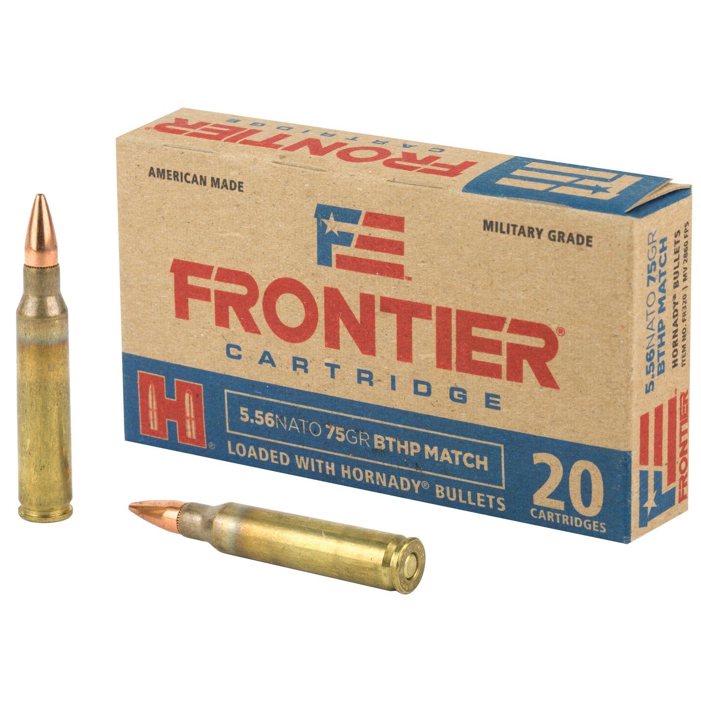 Frontier Cartridge Lake City 556 NATO 75-Grain Boat Tail Hollow Point Ammunition (20 Rounds)