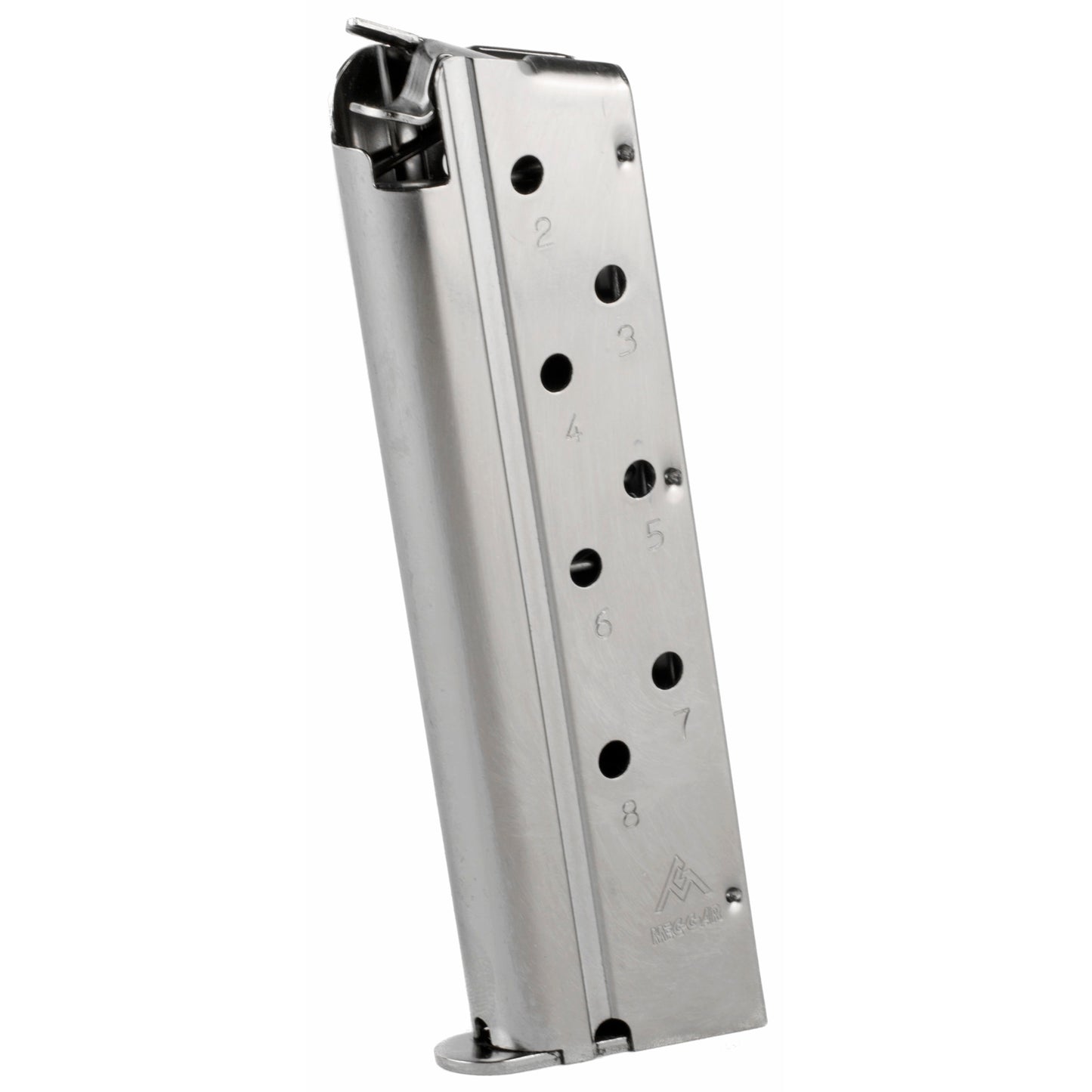 Mec-Gar USA Mag for 1911 Full Size Pistol in 40 S&W - 8 Rounds Nickel Finish