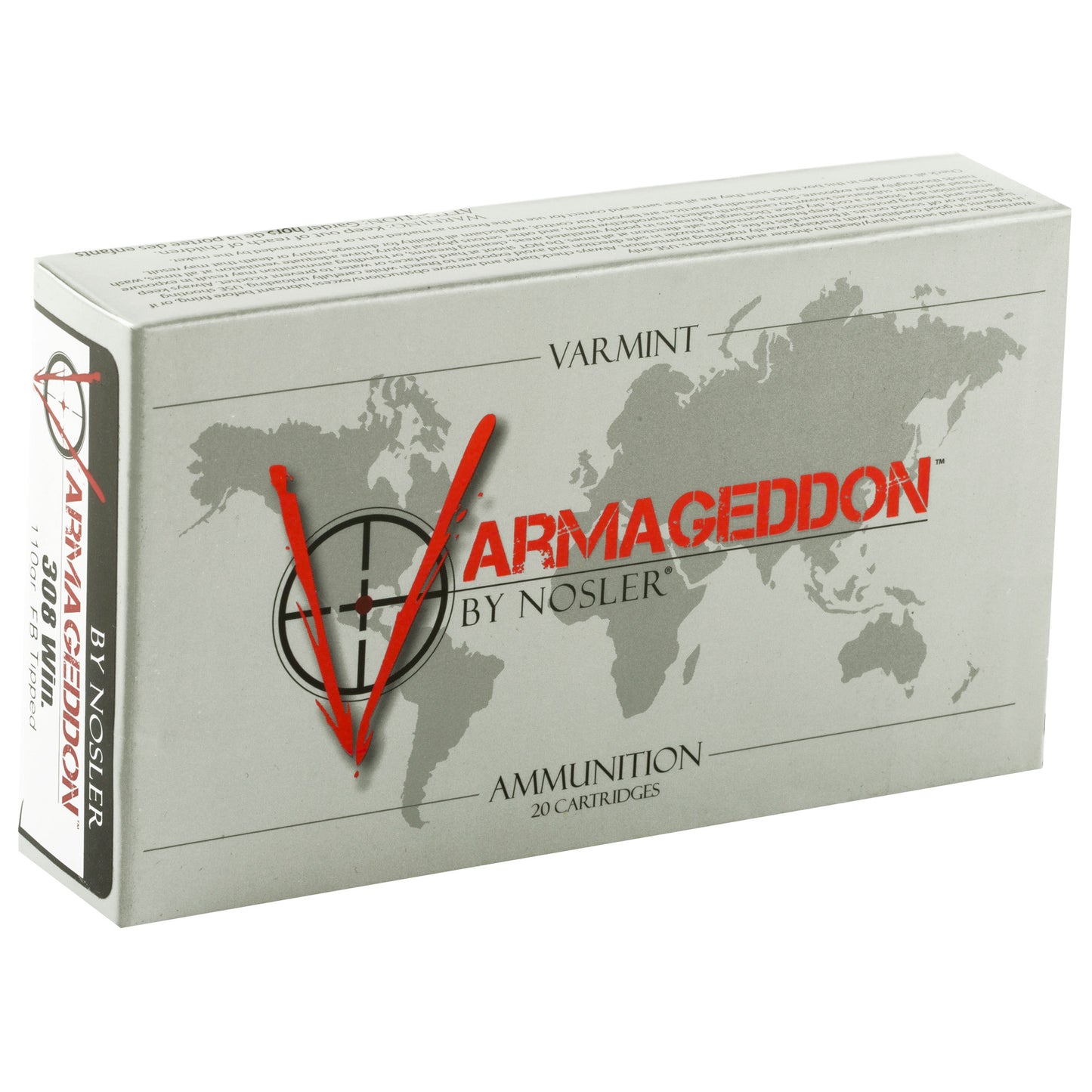 Nosler Varmageddon .308 Winchester 110 Grain Flat Base Tipped Loaded Ammunition (20 Rounds per Box, 200 per Case)
