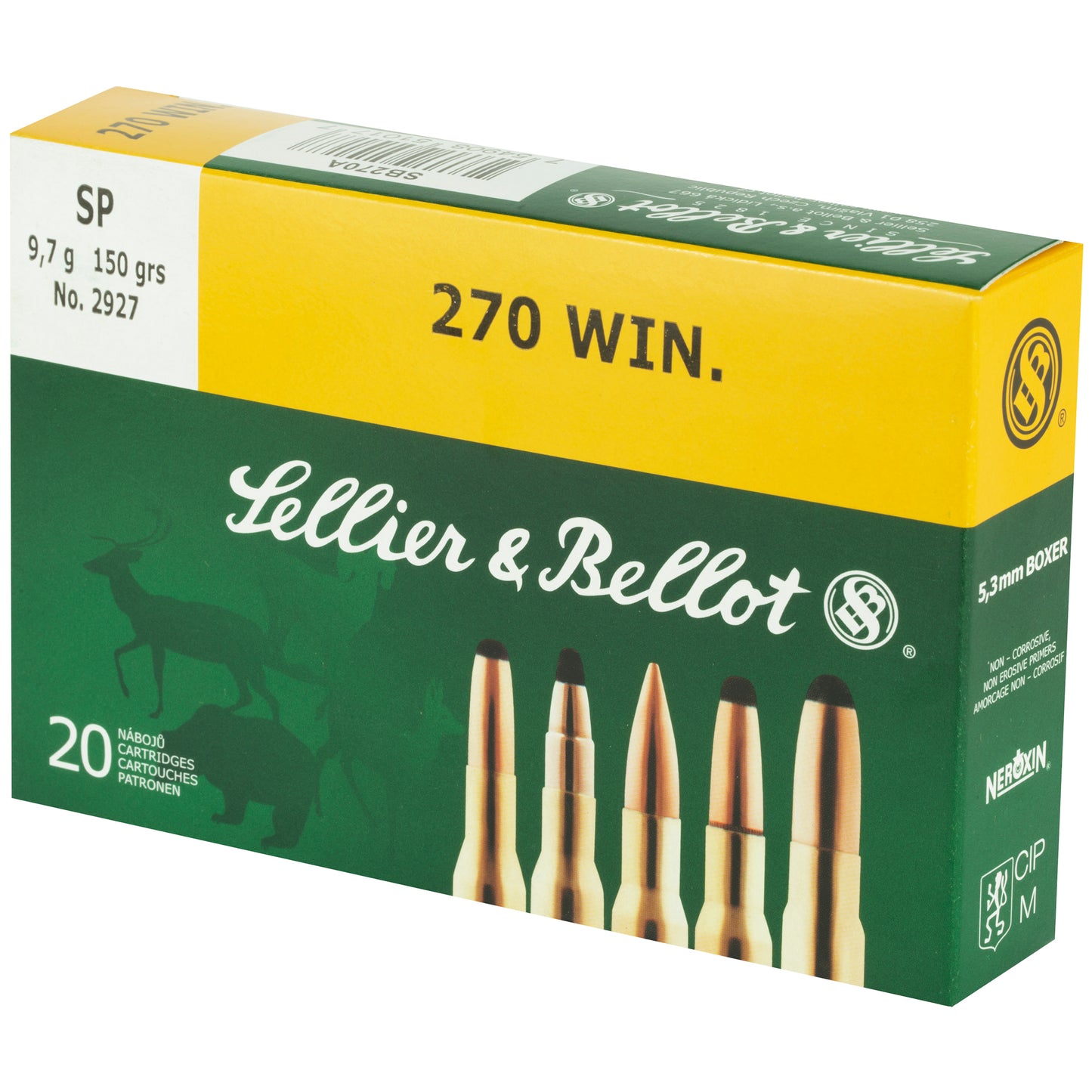 Sellier & Bellot 270 Winchester 150-Grain Soft Point Rifle Ammunition (20 Rds per Box, 400 Rds per Case)
