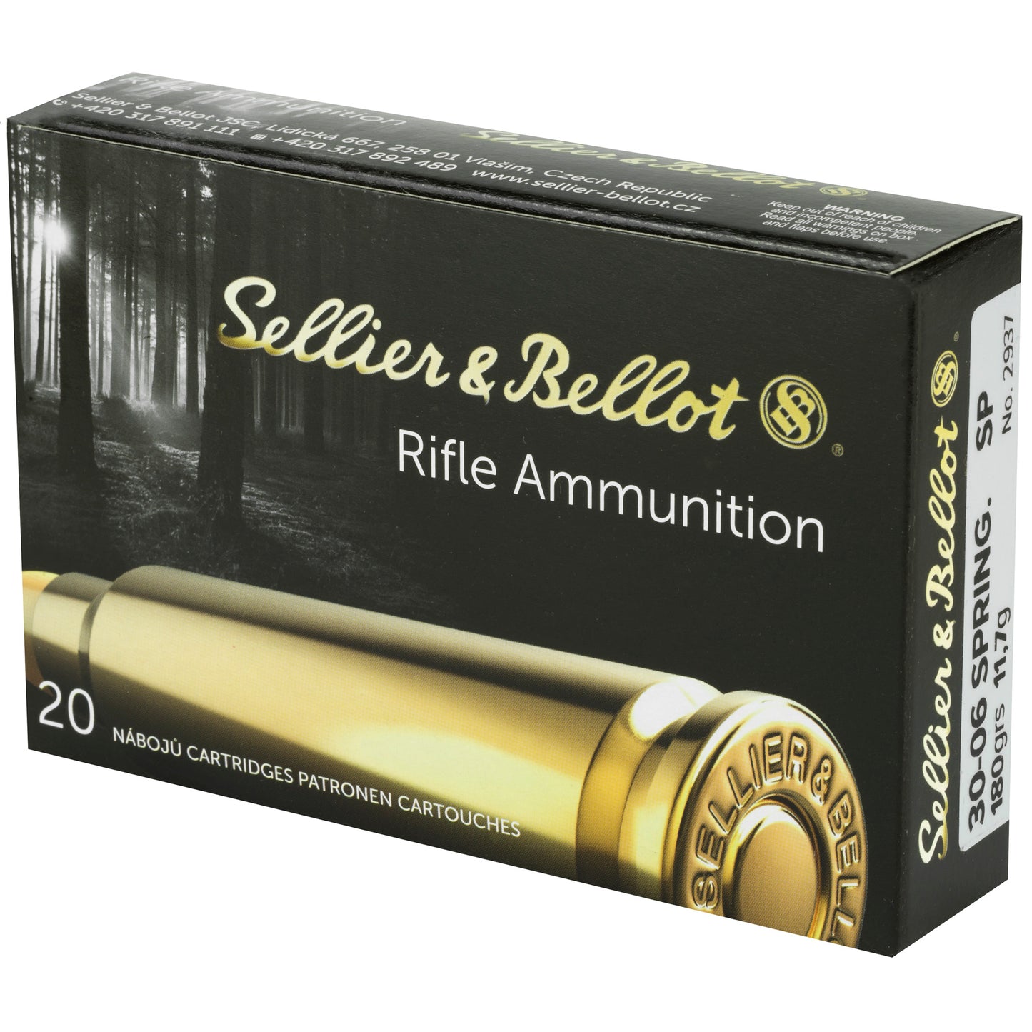 Sellier & Bellot 30-06 Springfield Soft Point Rifle Ammunition - 180 Grain, Box of 20