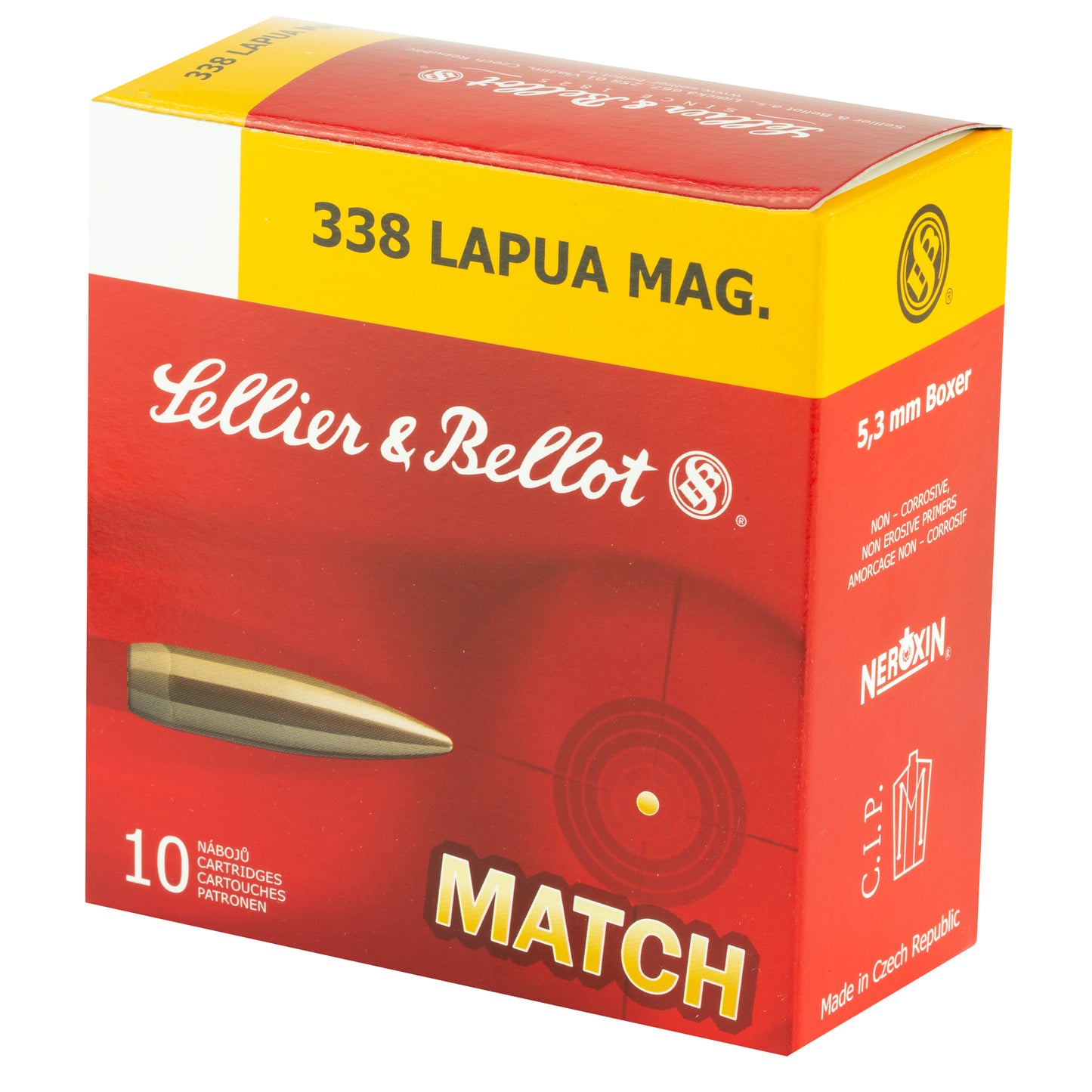 Sellier & Bellot 338 Lapua Match 300 Grain Boat Tail Hollow Point Ammunition (10 Rounds)
