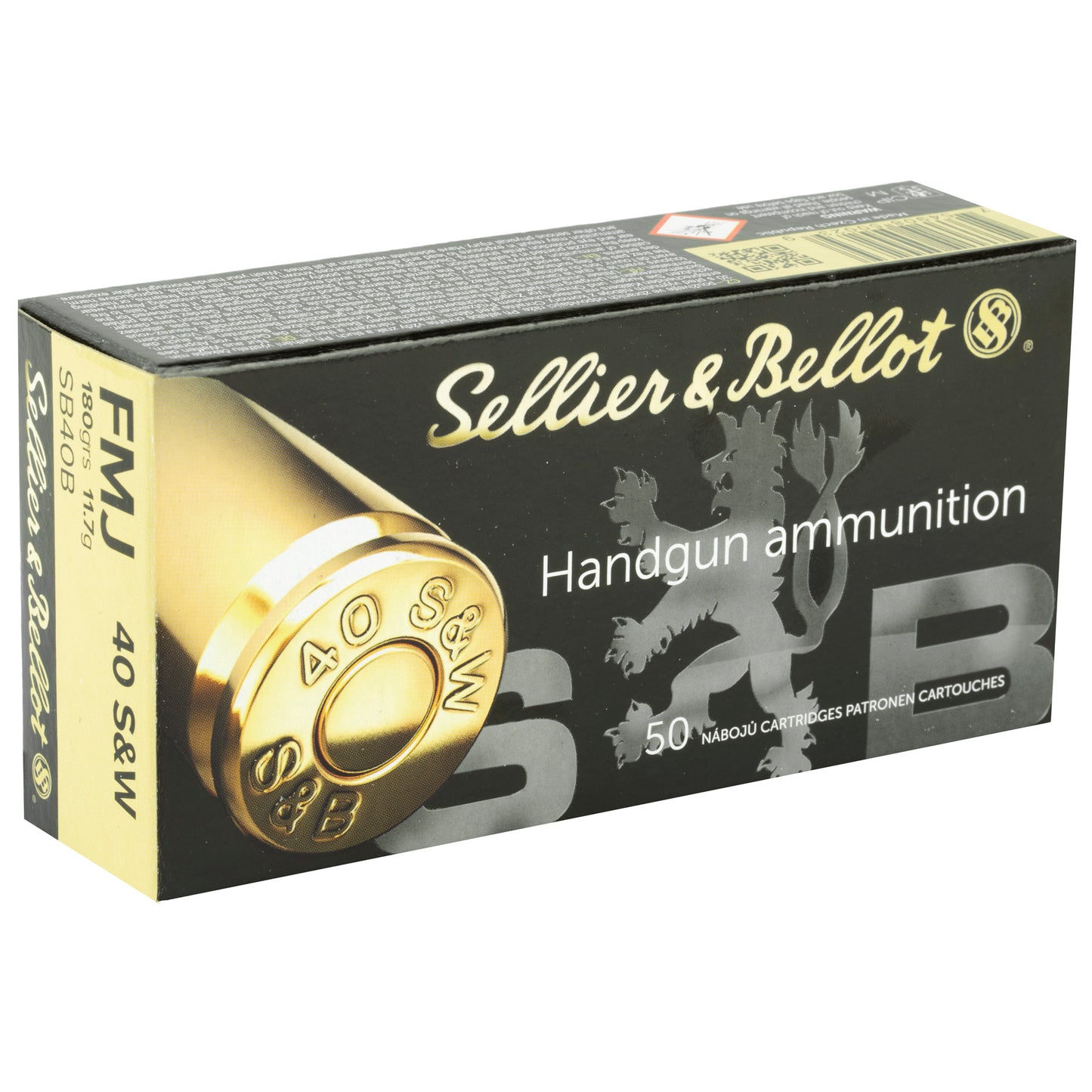 Sellier & Bellot 40 S&W 180-Grain Full Metal Jacket Ammunition - 1000 Rounds