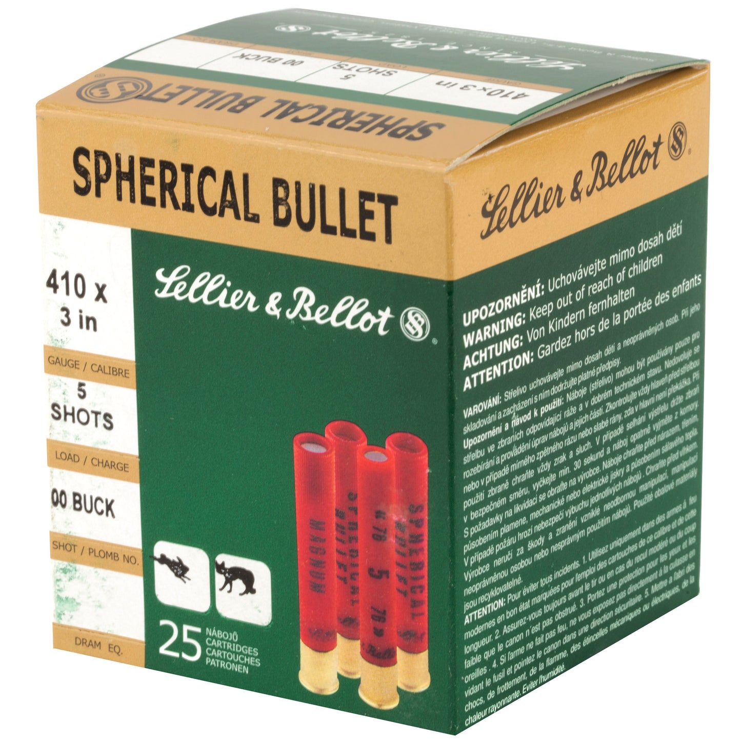 Sellier & Bellot Super Speed 410 Gauge 3 Buckshot * 25 Rounds per Box