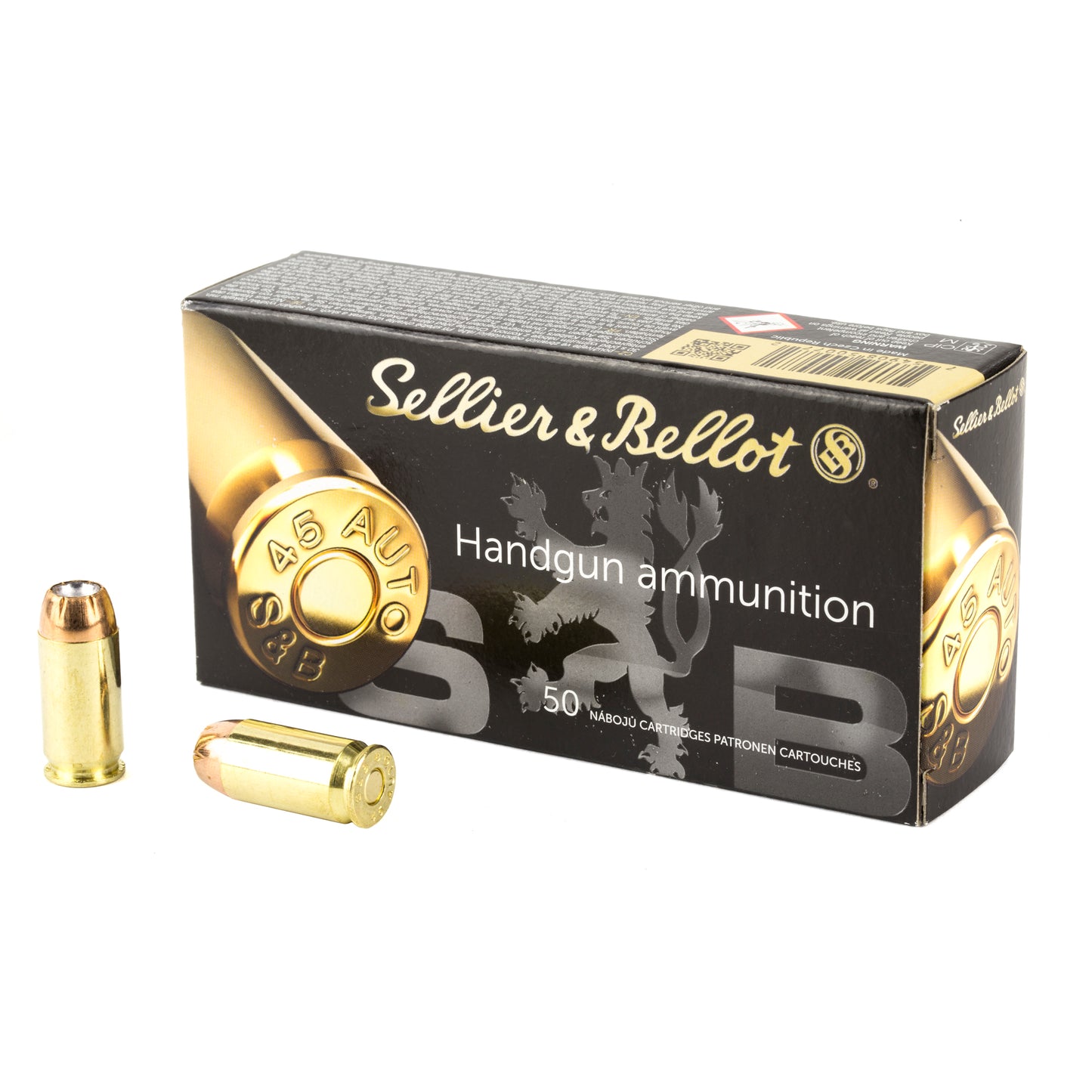 Sellier & Bellot S&B 45 ACP 230 Grain Hollow Point Pistol Ammunition - 50 Rounds per Box