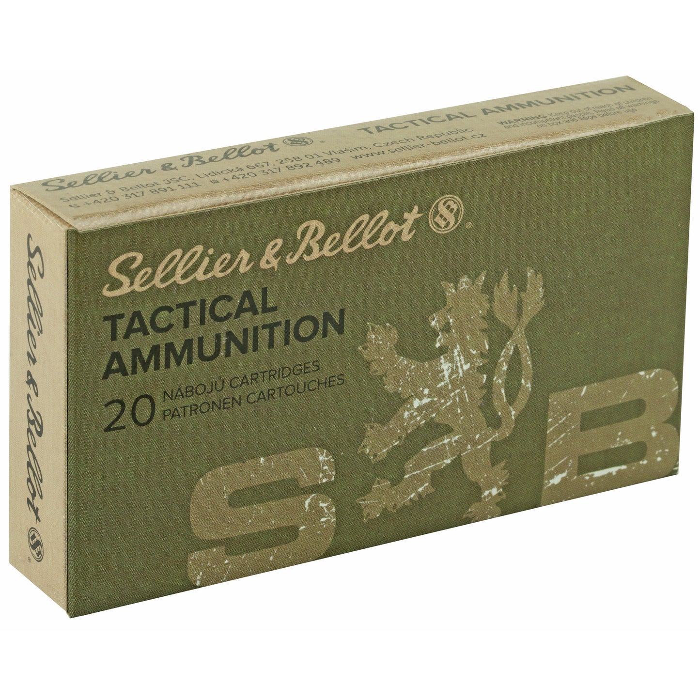 Sellier & Bellot 556 NATO 55 Grain Full Metal Jacket Rifle Ammunition (20 Rounds / Box, 1000 Rounds / Case)