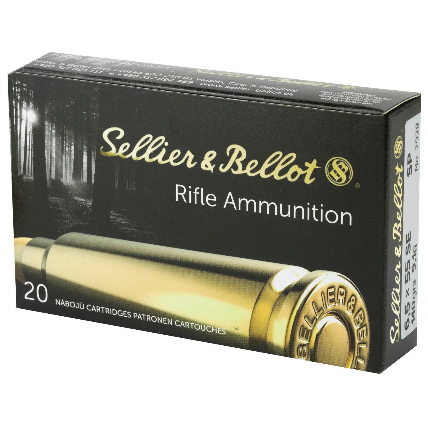 Sellier & Bellot 6.5x55mm Swedish Rifle Ammunition - 140 Grain Soft Point, Box of 20