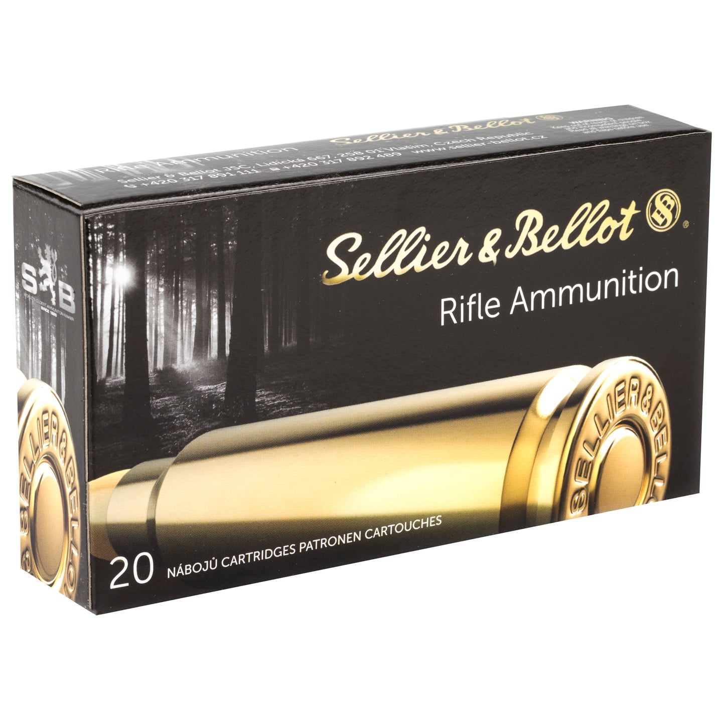 Sellier & Bellot 7.62x54R Rifle Ammunition - 180 Grain FMJ, 20 Rds per Box