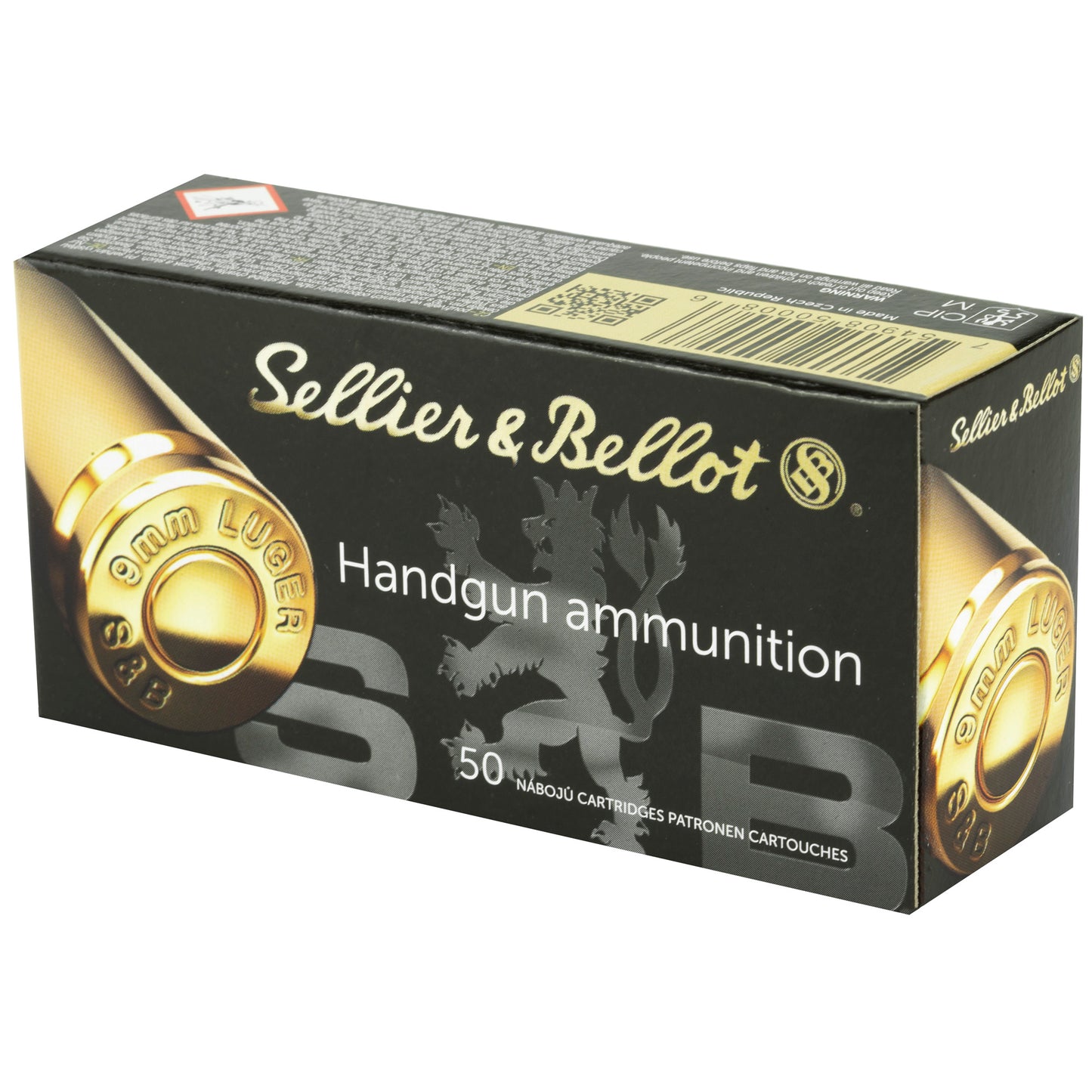 Sellier & Bellot 9mm 115-Grain Full Metal Jacket Pistol Ammunition (50 Rounds Per Box)