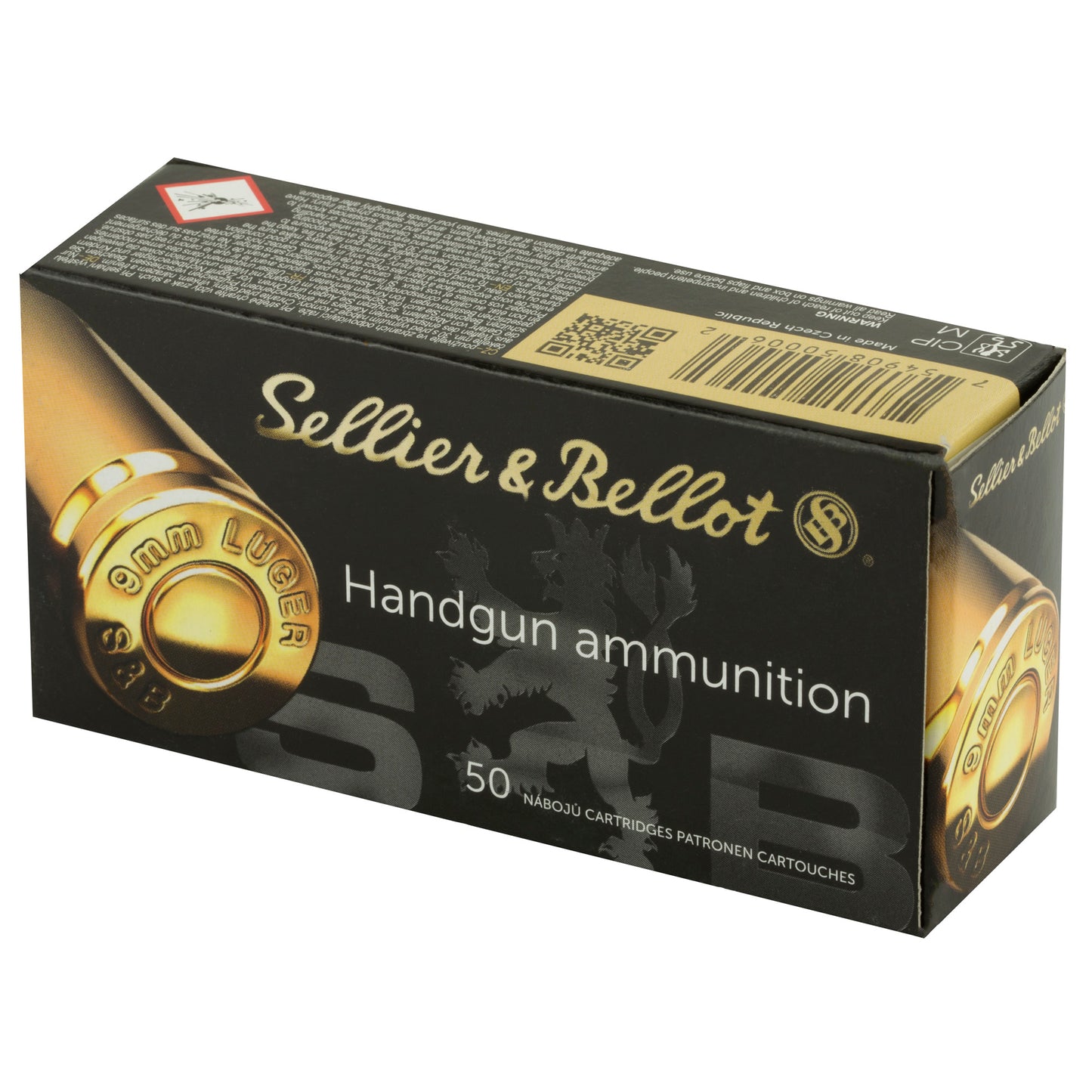 Sellier & Bellot 9mm 115 Grain Jacketed Hollow Point Pistol Ammunition (50/Box, 1000/Case)