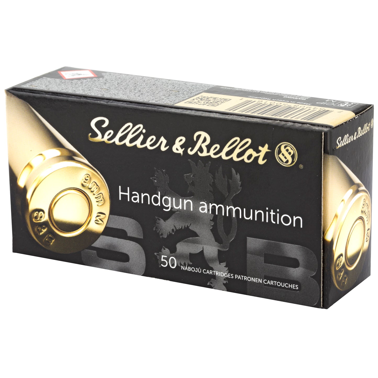 Sellier & Bellot 9mm Makarov Full Metal Jacket Ammunition * 95 Grain, Pack of 50