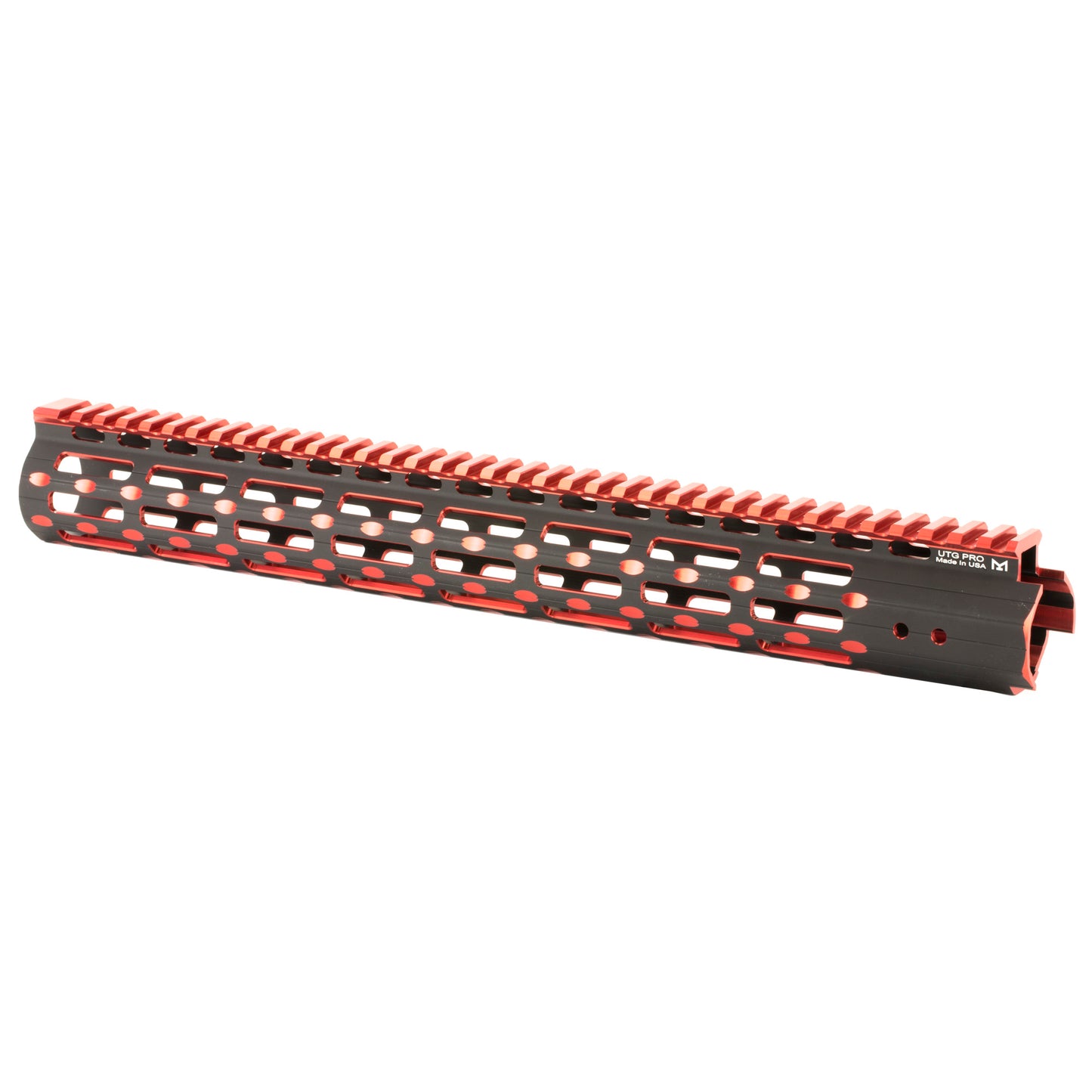 Leapers UTG PRO M-LOK 15-Inch Super Slim Free Float Handguard - Black and Red