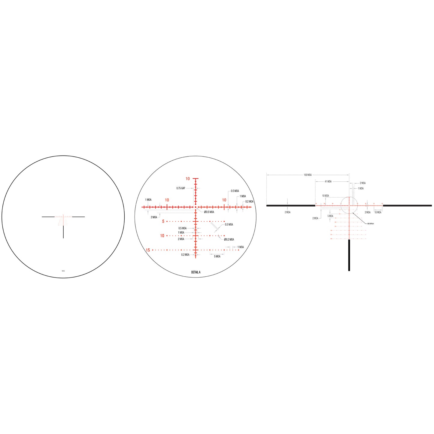 Trijicon Credo 2-10x36 First Focal Plane Tactical Rifle Scope with Red MOA Precision Tree Reticle