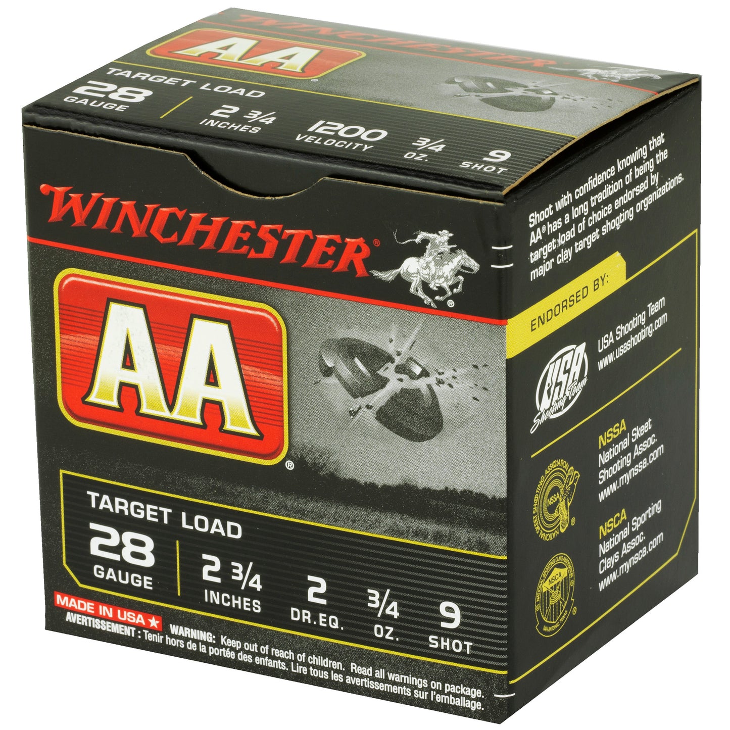 Winchester Ammunition AA Target 28 Gauge Shotshell * 3/4 oz #9, 25 Rounds per Box