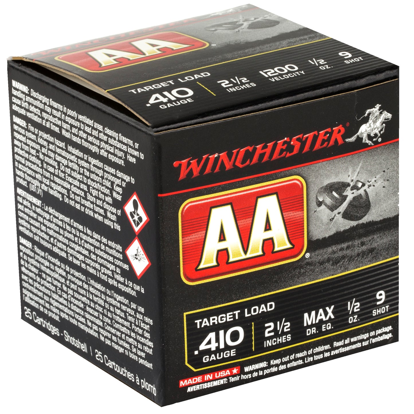 Winchester Ammunition AA Target 410 Gauge Shotshells * 1/2 oz #9 Shot, 25 Rounds per Box