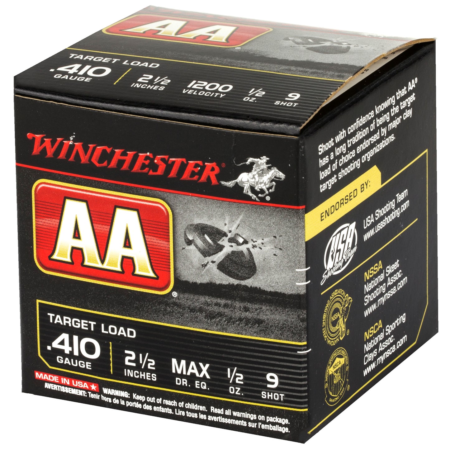 Winchester Ammunition AA Target 410 Gauge Shotshells * 1/2 oz #9 Shot, 25 Rounds per Box
