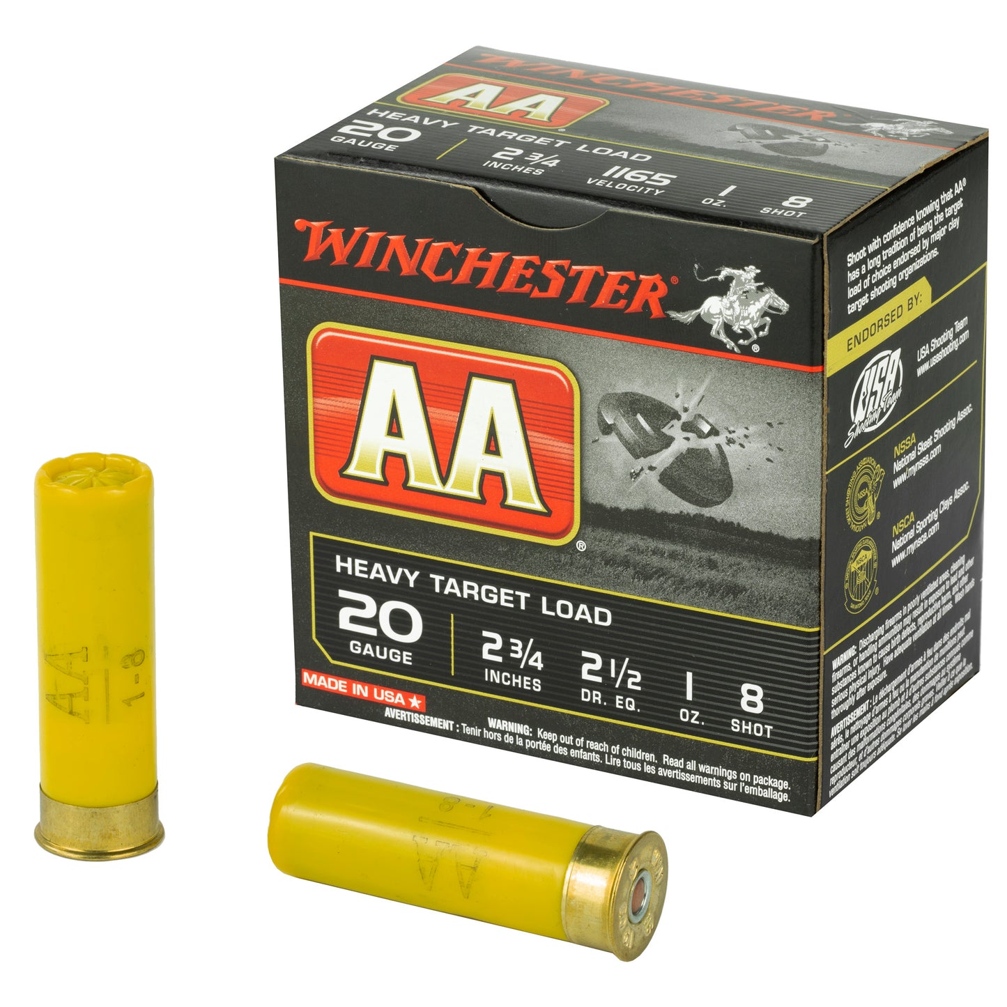 Winchester Ammunition AA Heavy Target 20 Gauge Shotshells * 2.75-inch, 1 oz #8, 25/Box