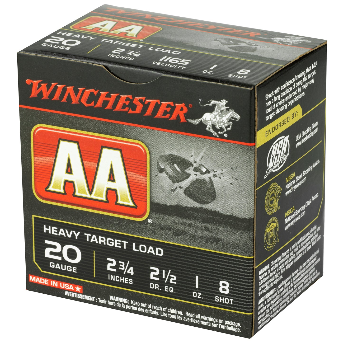 Winchester Ammunition AA Heavy Target 20 Gauge Shotshells * 2.75-inch, 1 oz #8, 25/Box