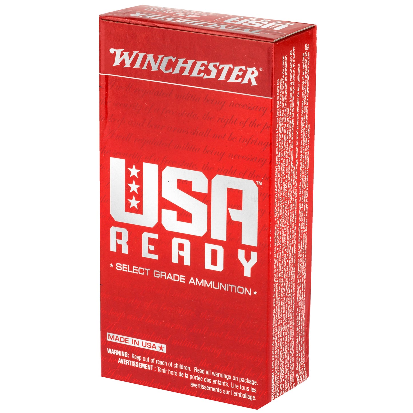 Winchester Ammunition USA Ready 45 ACP Full Metal Jacket 230-Grain - 50 Rounds Per Box