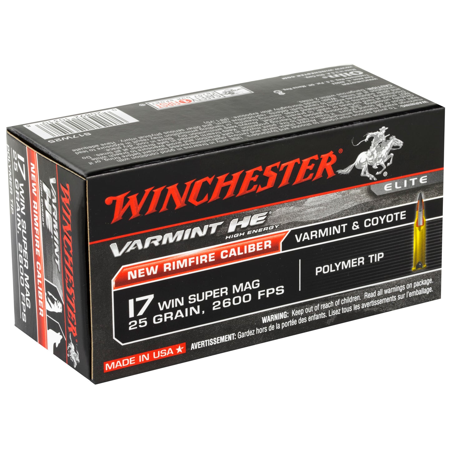 Winchester Ammunition WIN Varmint HE 17 Winchester Super Magnum 25-Grain Polymer Tip * 50 Rounds