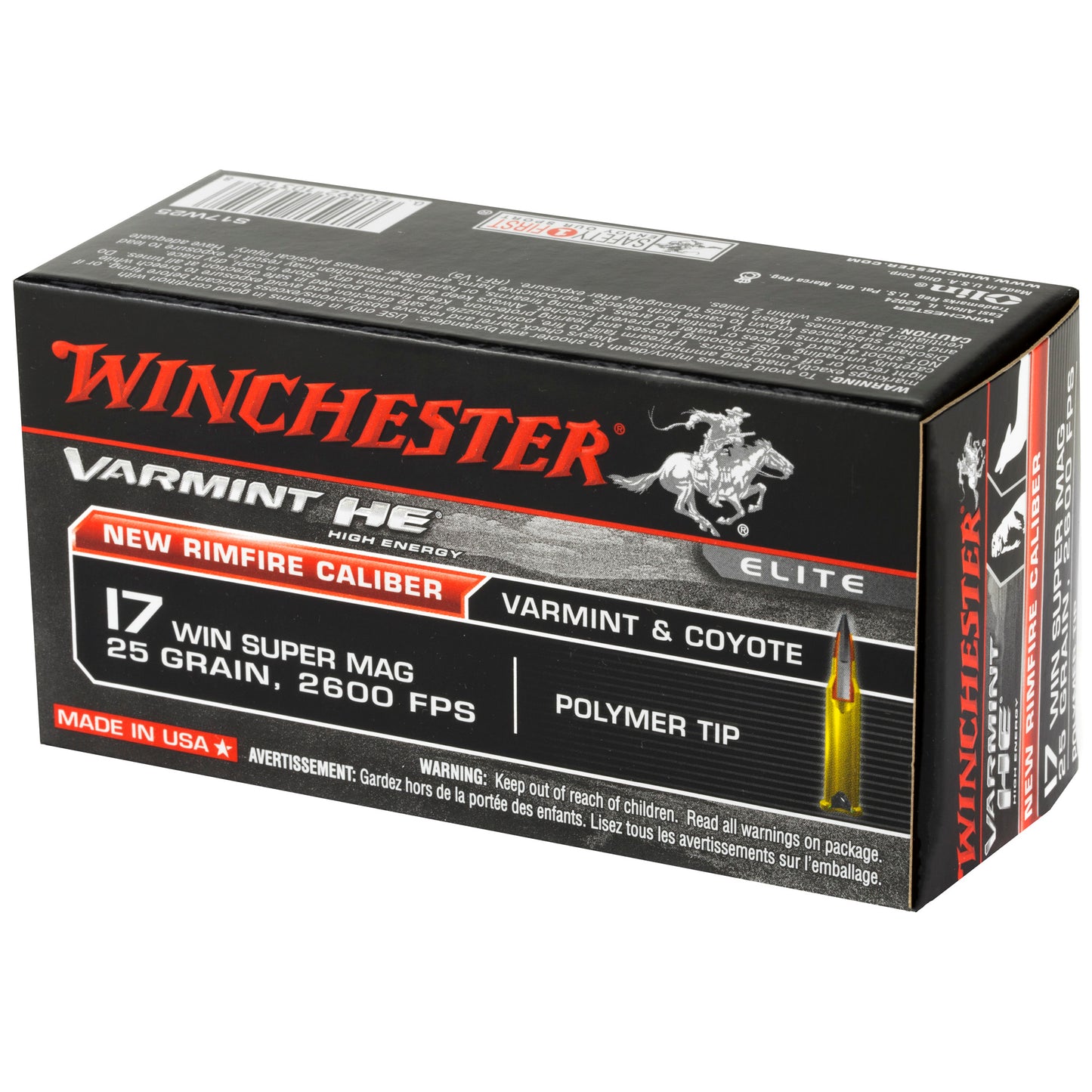 Winchester Ammunition WIN Varmint HE 17 Winchester Super Magnum 25-Grain Polymer Tip * 50 Rounds