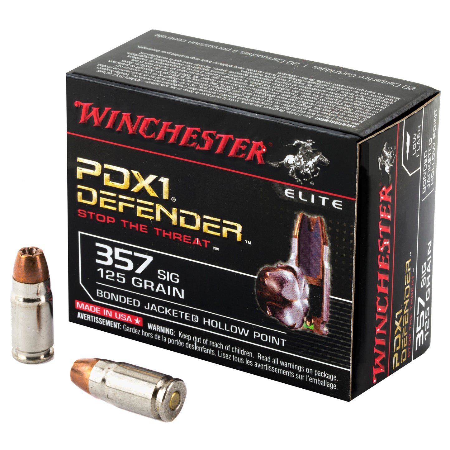 Winchester Ammunition PDX1 Defender .357 Sig 125-Grain Hollow Point * 20 Rounds Per Box