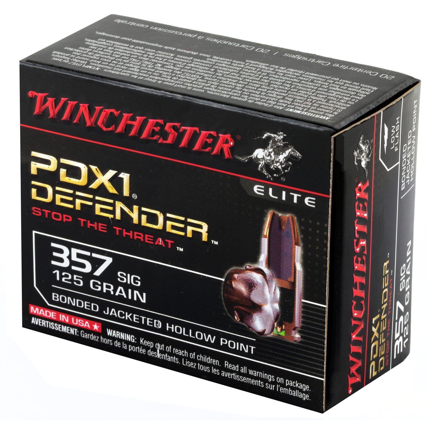Winchester Ammunition PDX1 Defender .357 Sig 125-Grain Hollow Point * 20 Rounds Per Box
