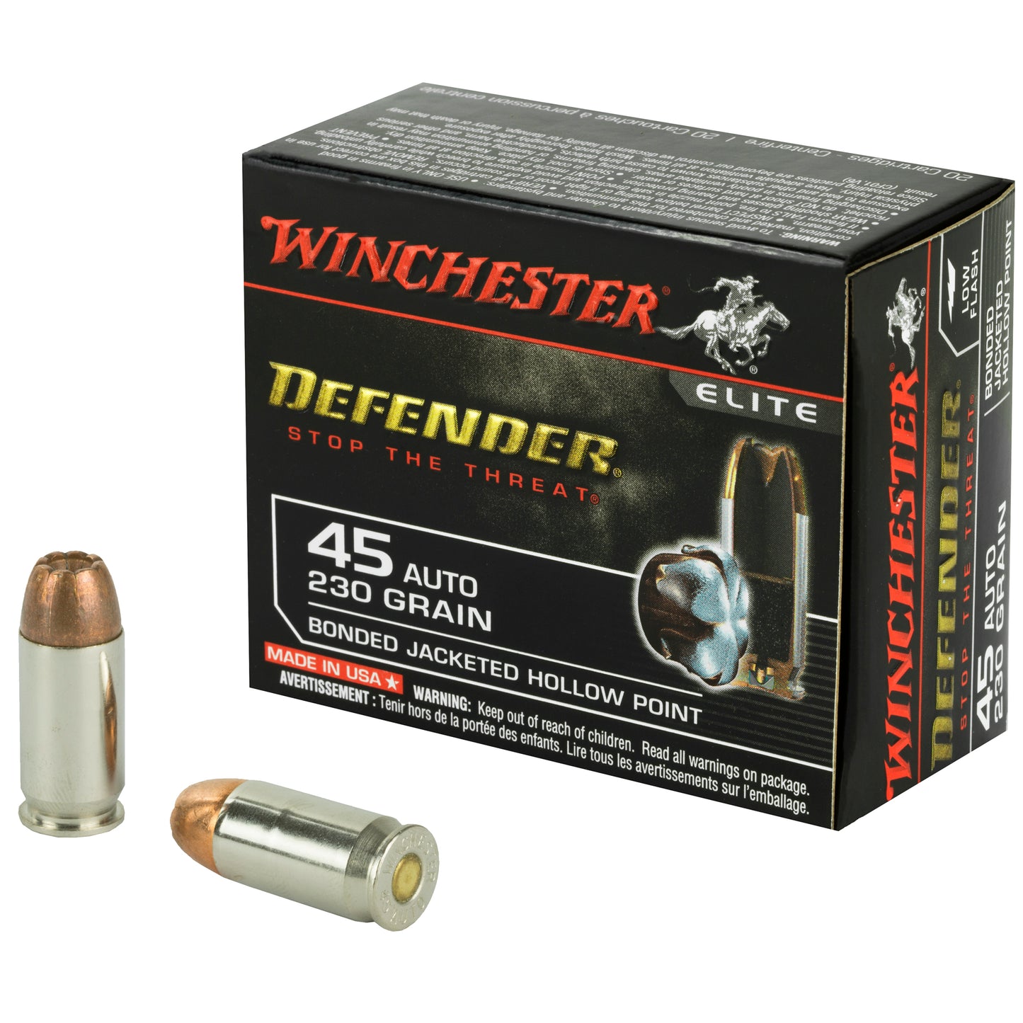 Winchester Ammunition PDX1 Defender 45 ACP 230-Grain Hollow Point - Superior Personal Defense