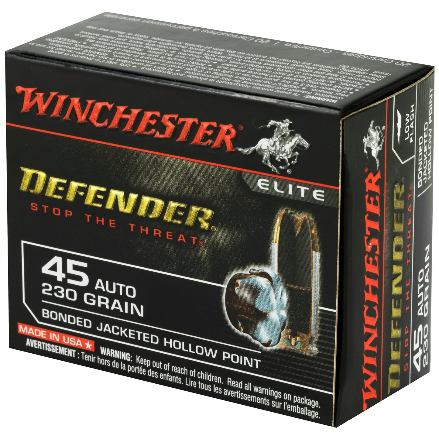 Winchester Ammunition PDX1 Defender 45 ACP 230-Grain Hollow Point - Superior Personal Defense