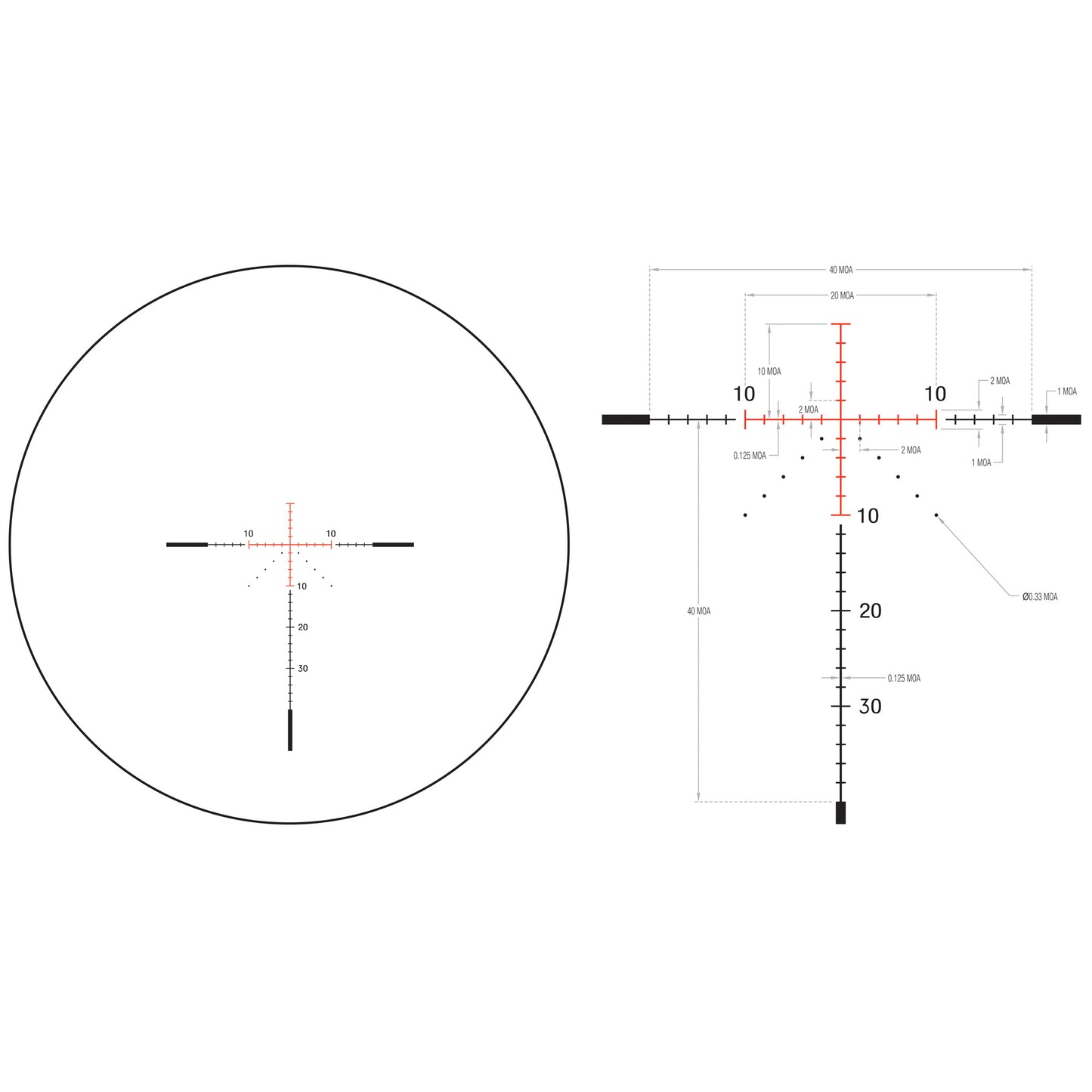 Trijicon Credo HX 2.5-10x56 Rifle Scope with Red MOA Precision Hunter Reticle